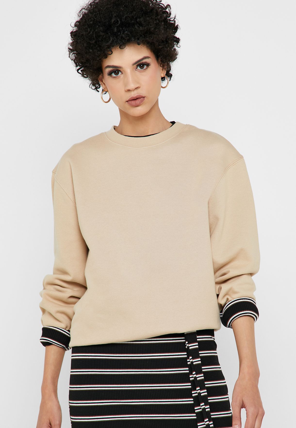 reebok women's side slit fleece sweatshirt
