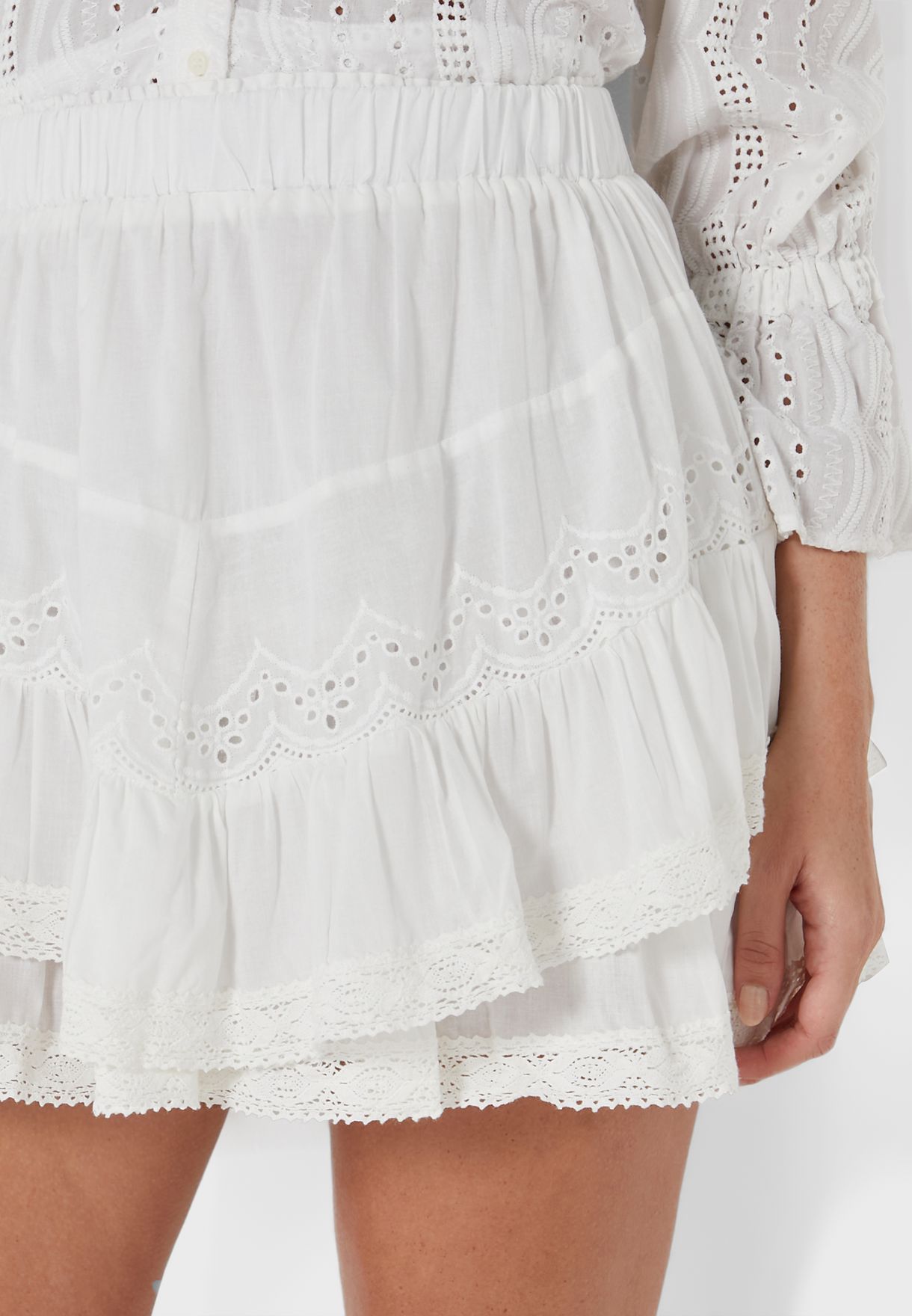 Cotton Broderie Skirt