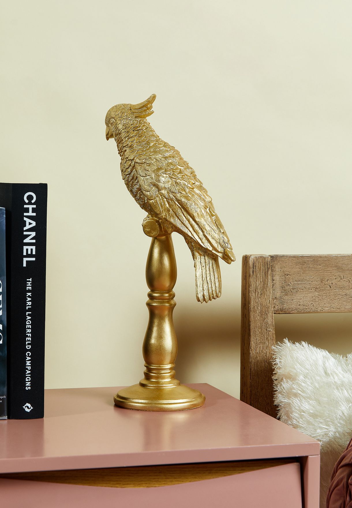 Large Gold Cockatoo Statue