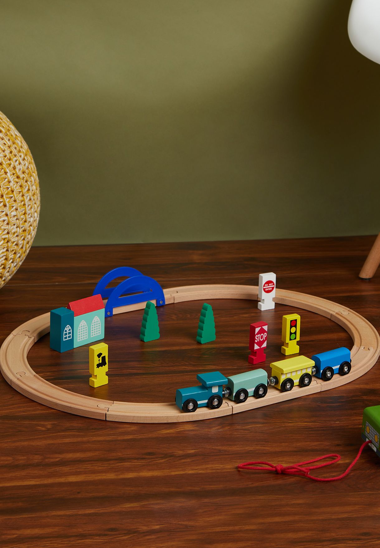 Set Of 24 Wooden Trainset