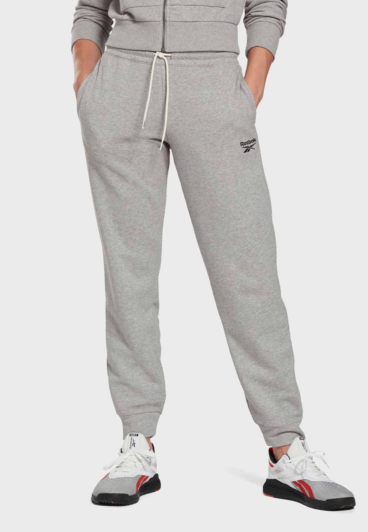 reebok sweatpants womens grey