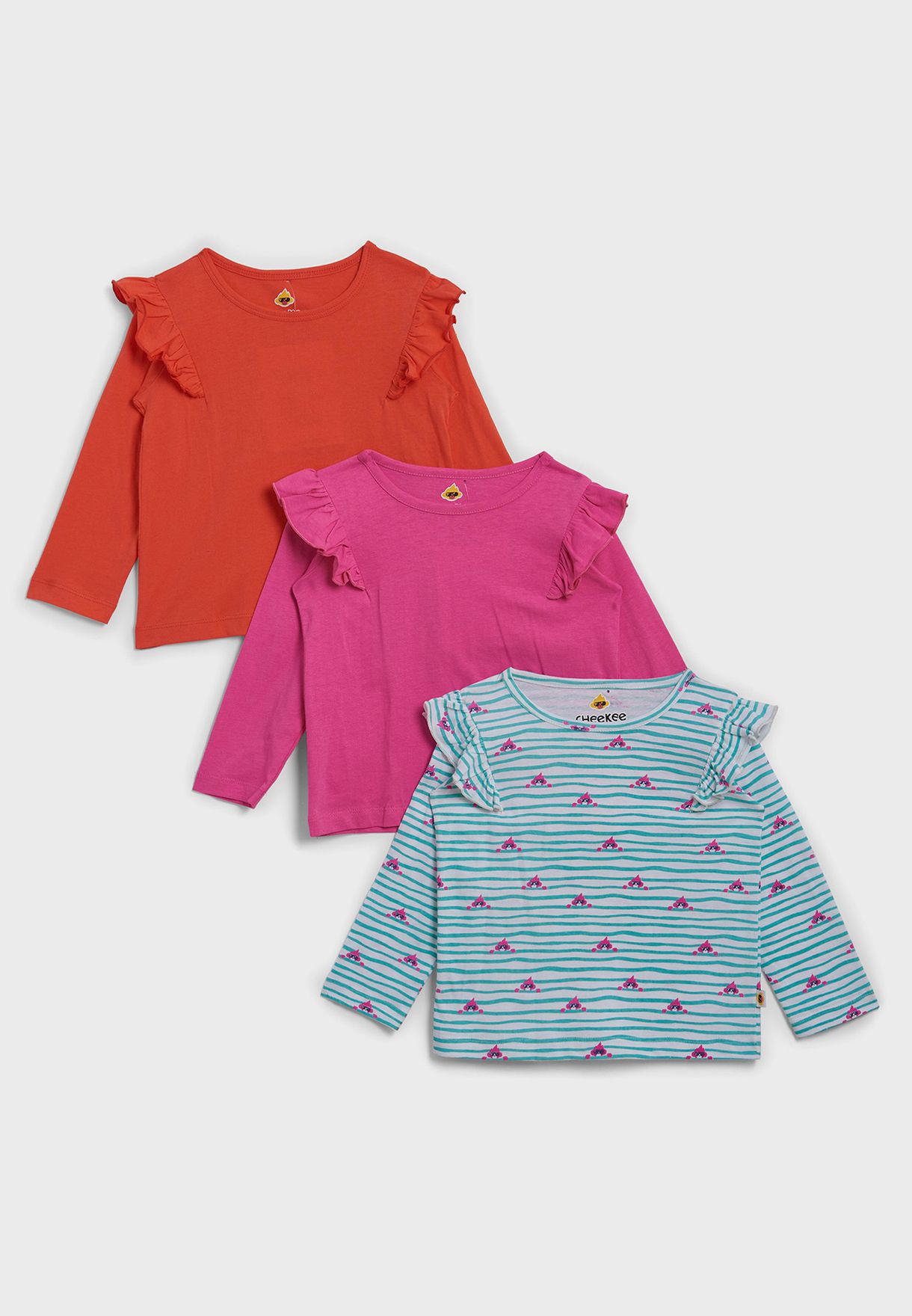 Kids 3 Pack Assorted Frill Top