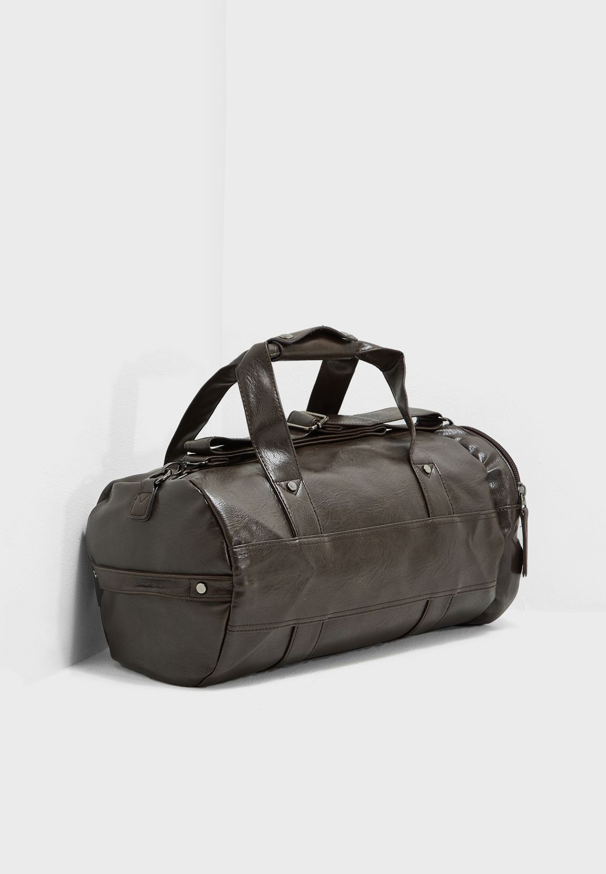 faux leather duffle bag mens