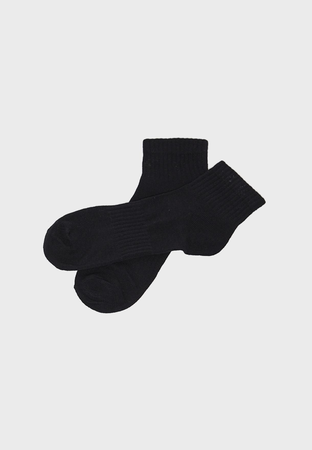 Brave_Soul Mens 5Pk Sports Socks All Black 5 Pairs/ Pack
