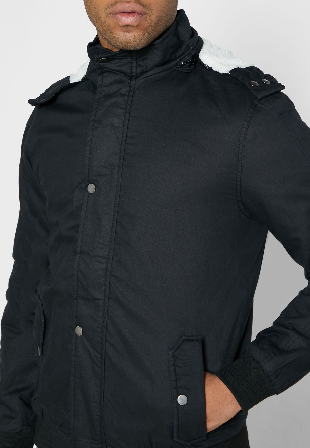 Buy Seventy five black High Neck Jacket for Men in Manama, Riffa