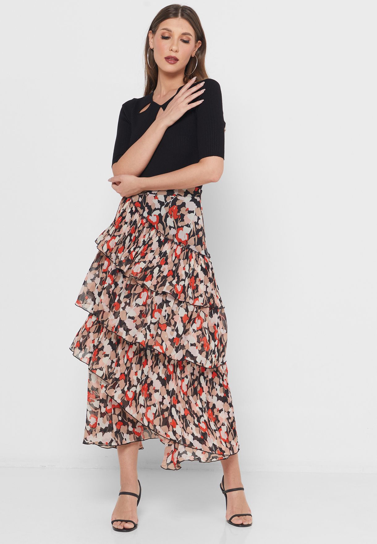 Pleated Midi Skirt