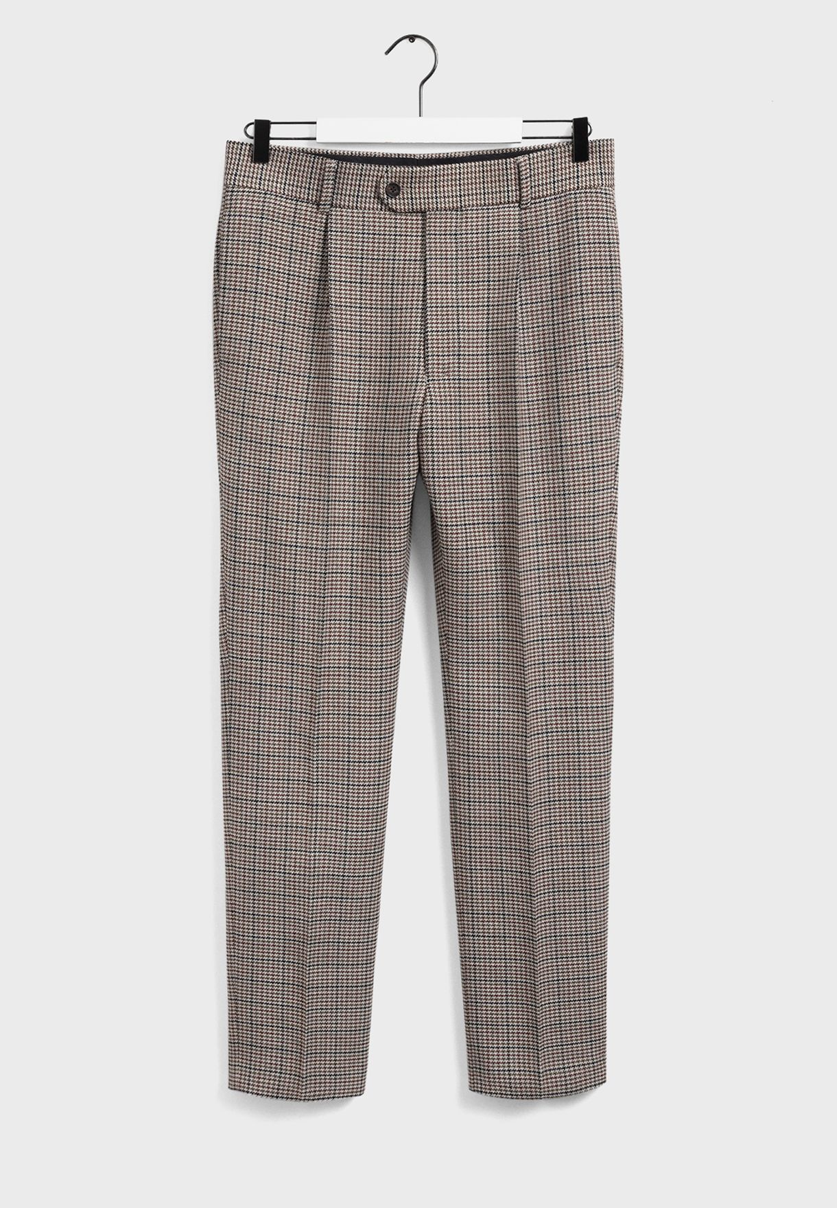 Checked Straight Fit Trousers