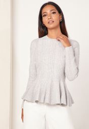 ted baker beffi ribbed peplum sweater