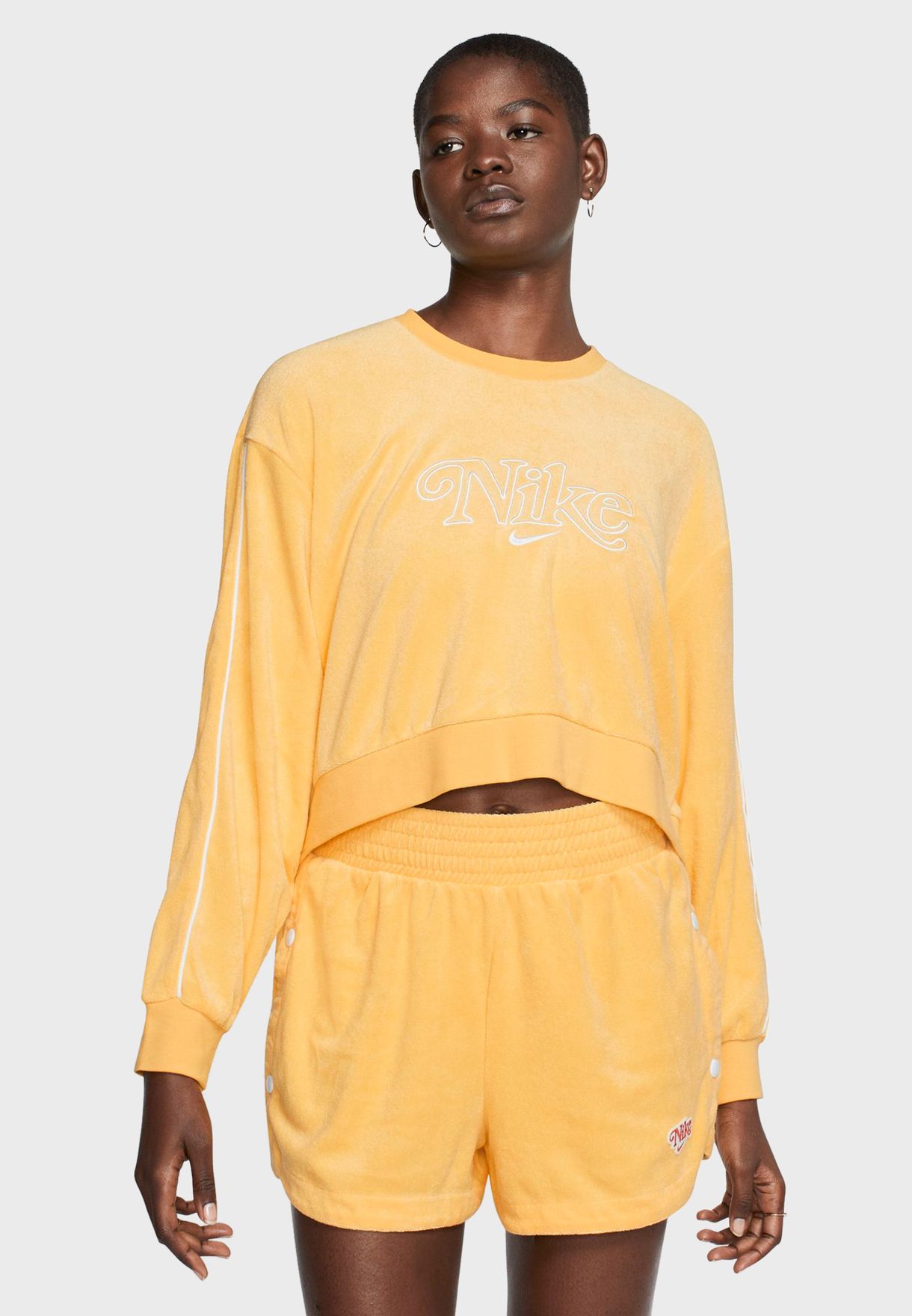 Nike yellow NSW Retro Femme Sweatshirt 