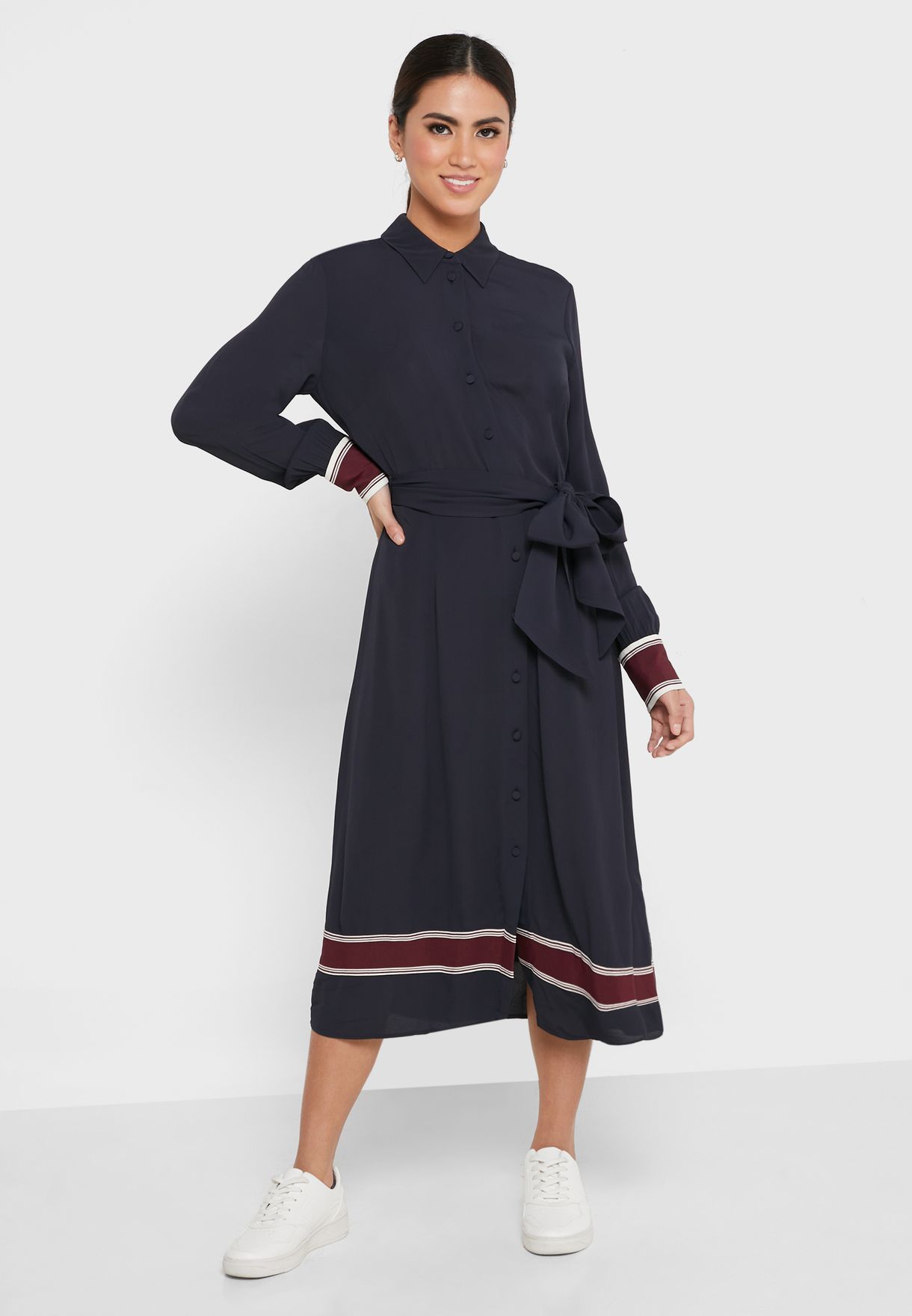 tommy hilfiger navy shirt dress