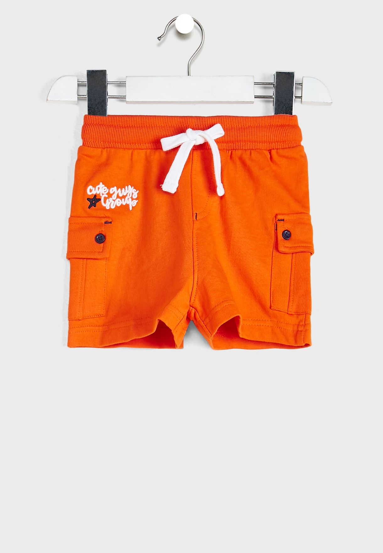 Nauti Nati Boys Orange Solid Regular Fit Shorts
