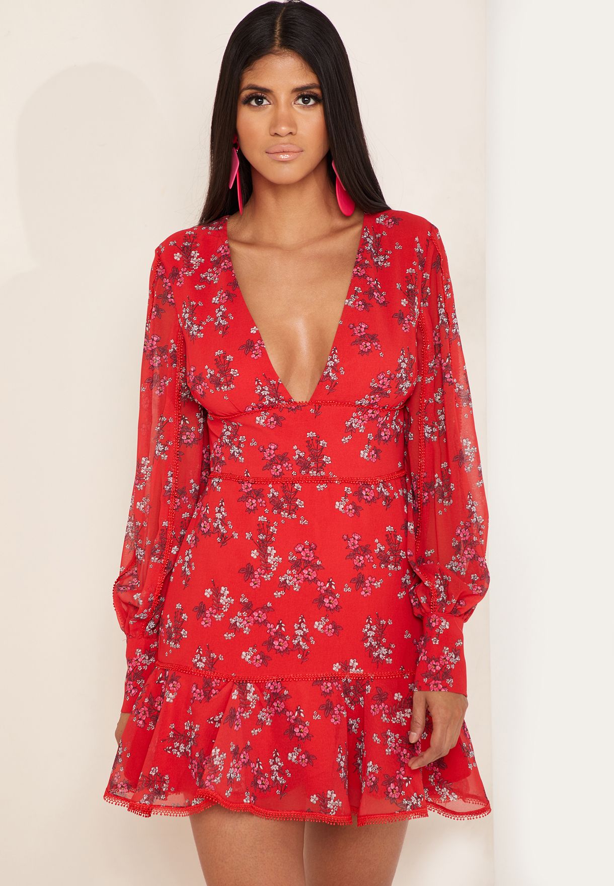 keepsake red floral dress