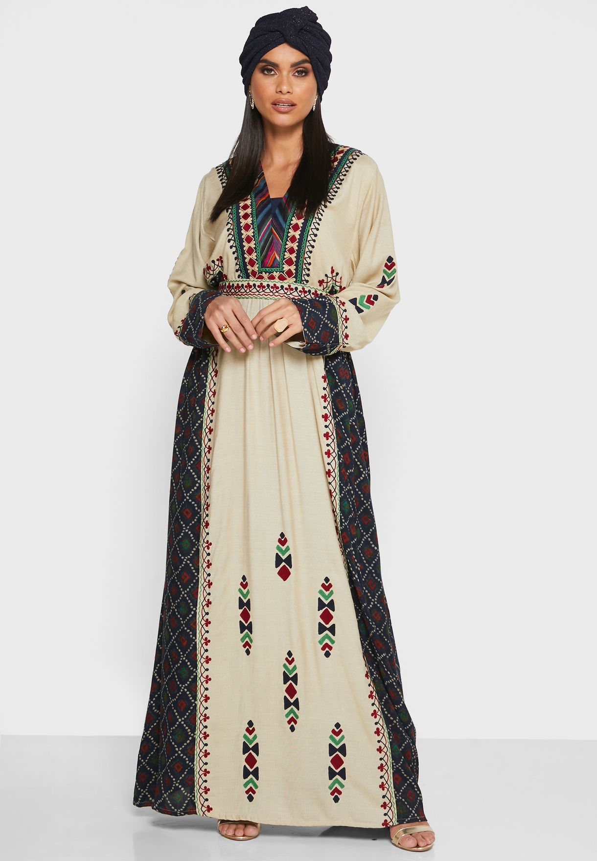 Buy Nirraamyaa multicolor Embroidered Jalabiya for Women in Dubai, Abu ...