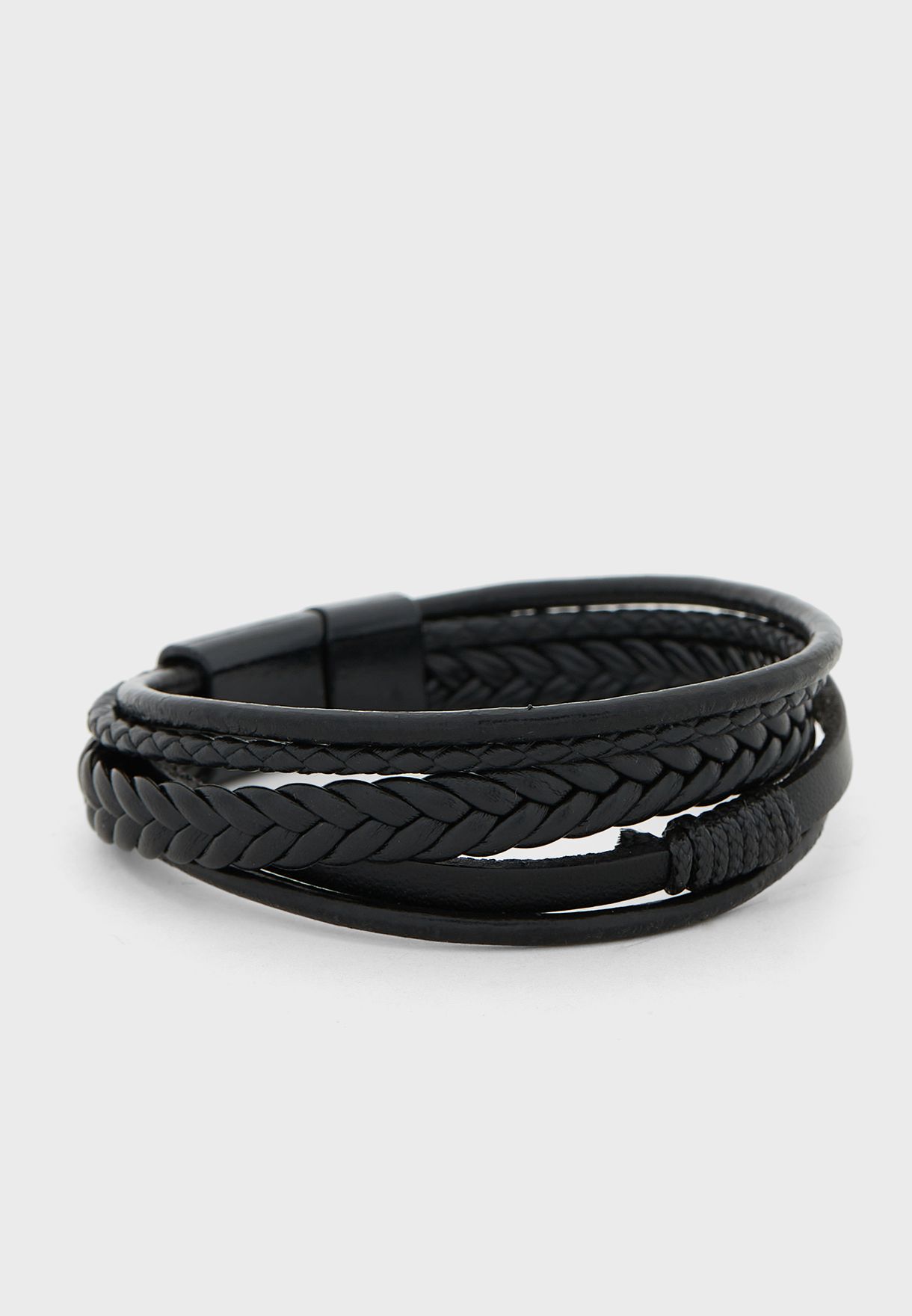 Braided Faux Leather Bracelet