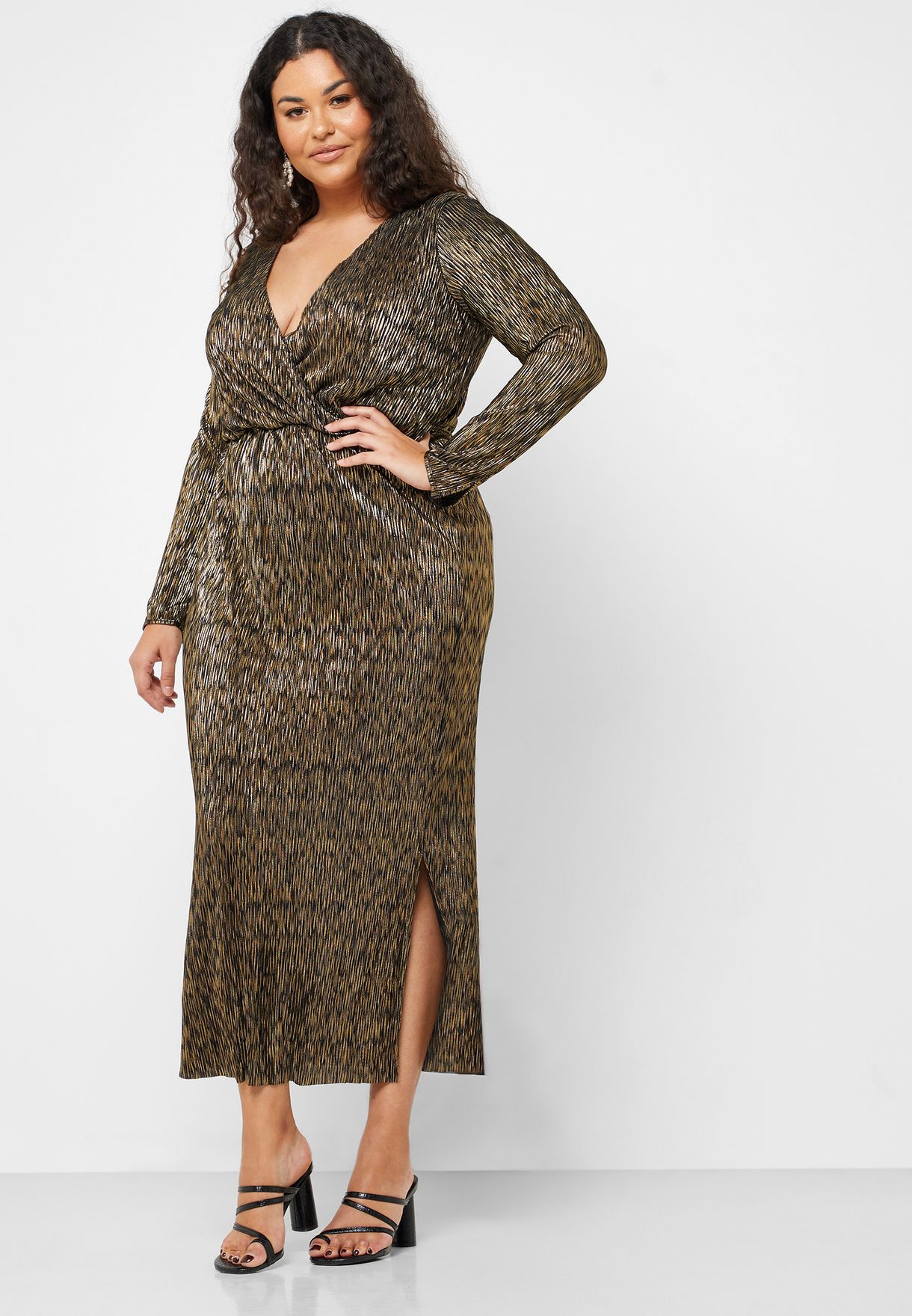 shimmer wrap dress