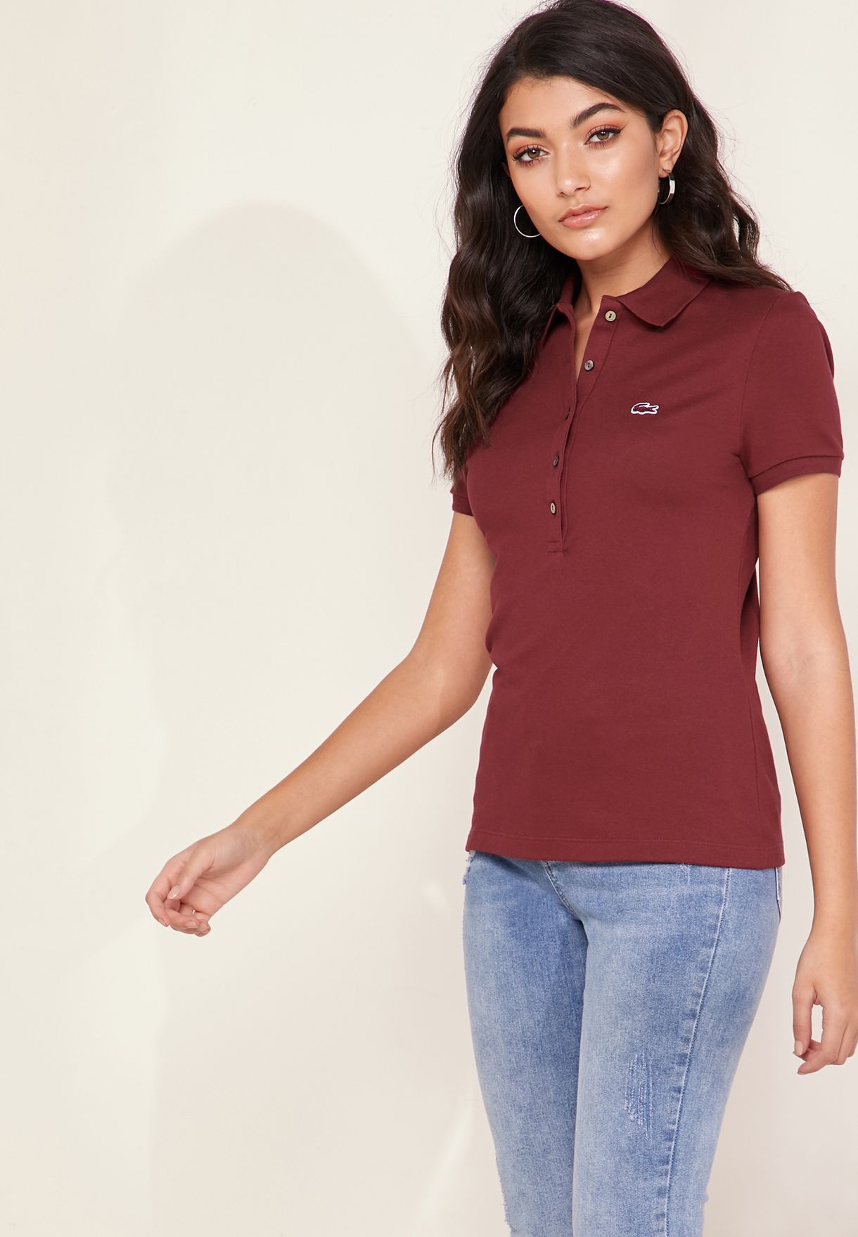 Buy Lacoste red Slim Fit Logo Polo T 