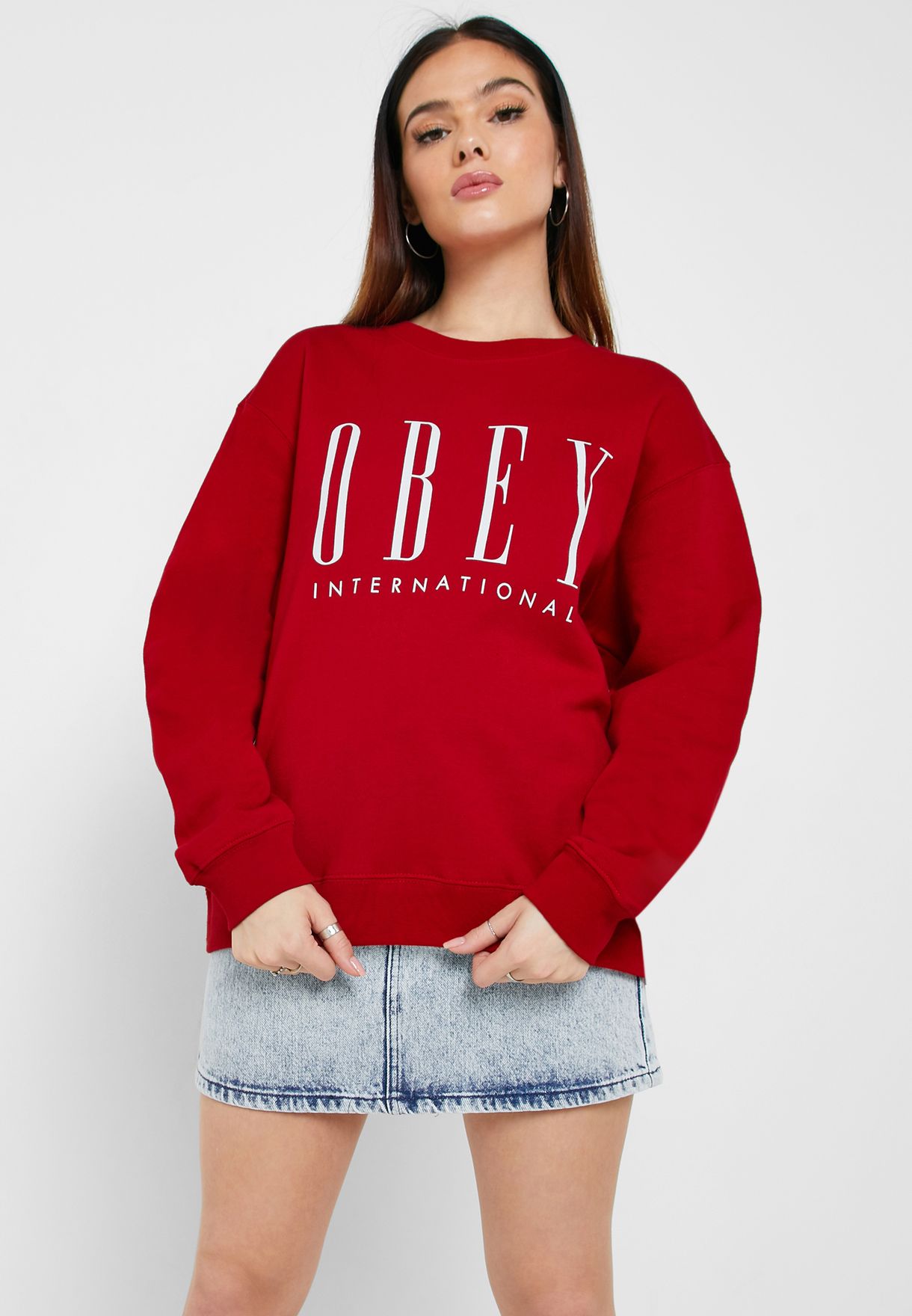 red obey sweater