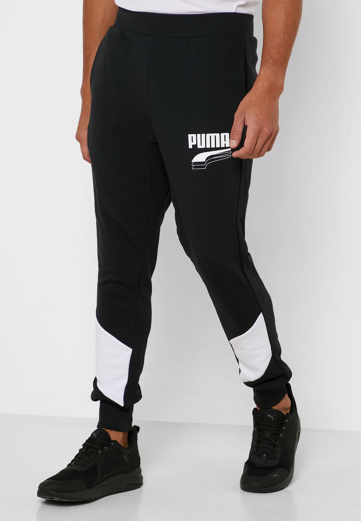 Buy PUMA black Rebel Block Sweatpants 