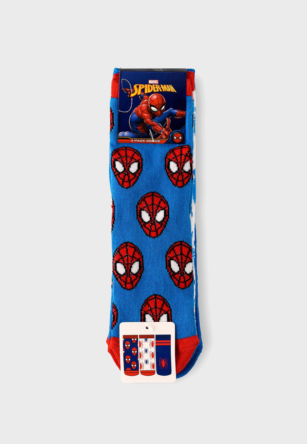 Kids 3 Pack Spiderman Crew Socks