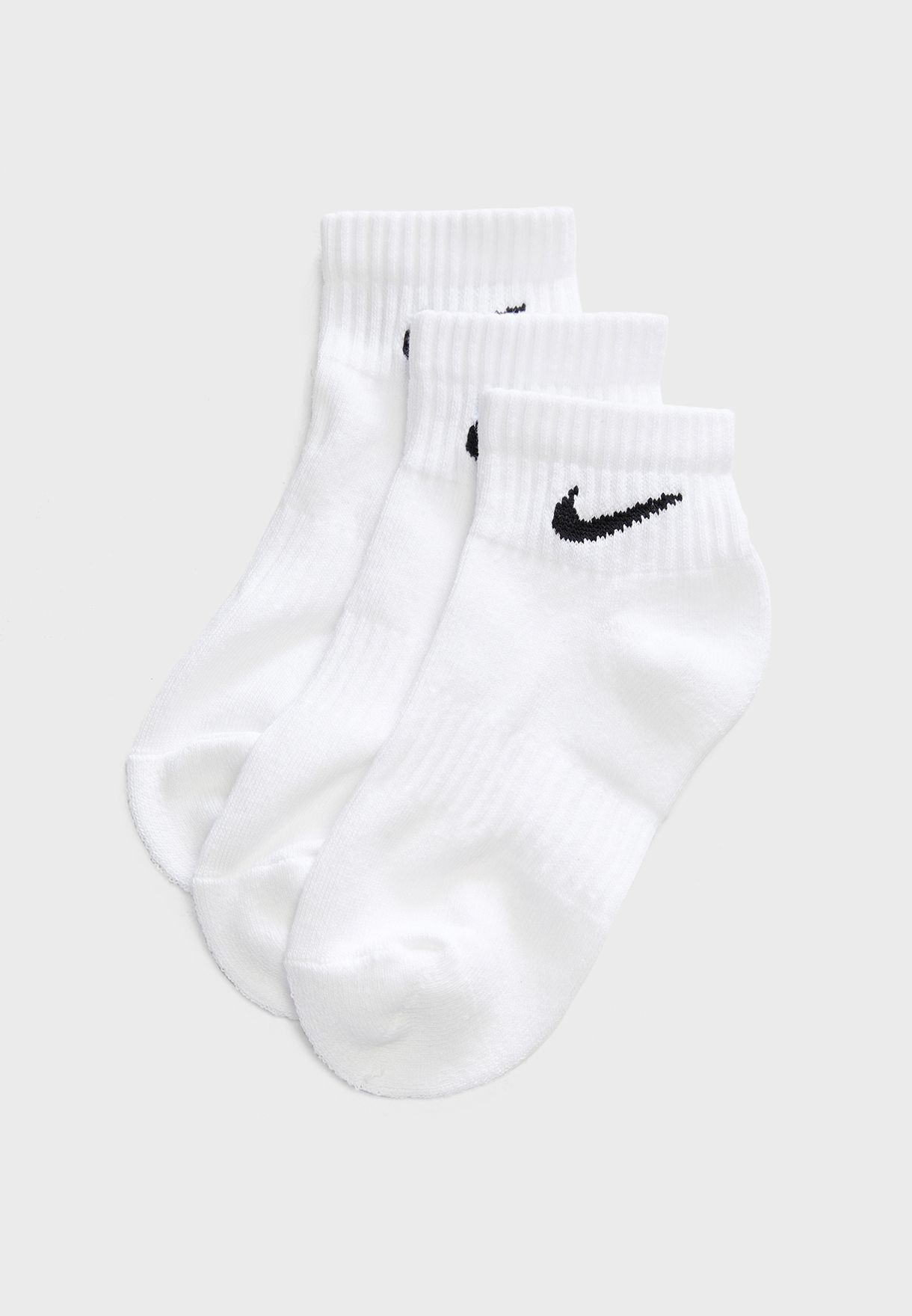Nike white 3 Pack Cushion Ankle Socks 