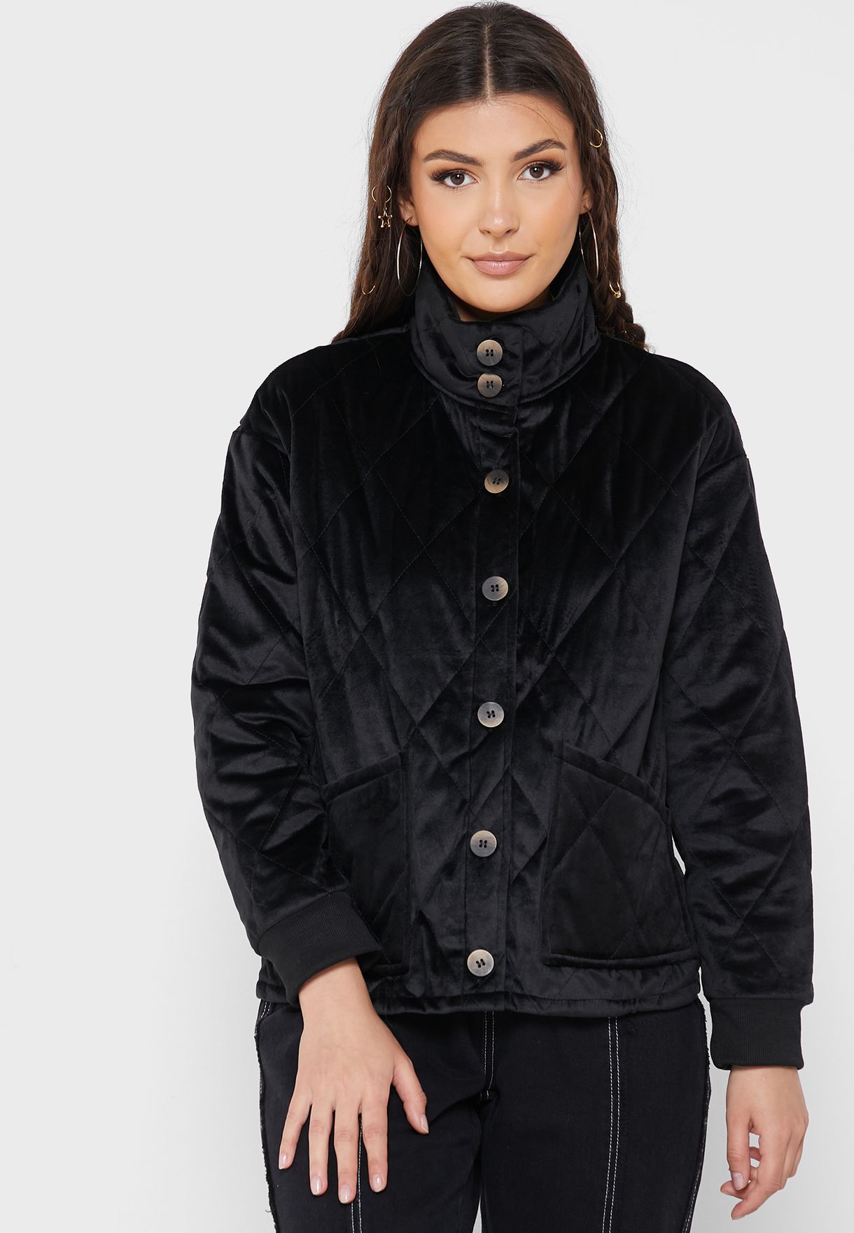 Buy Ginger black Quilted Puffer Jacket for Women in MENA, Worldwide