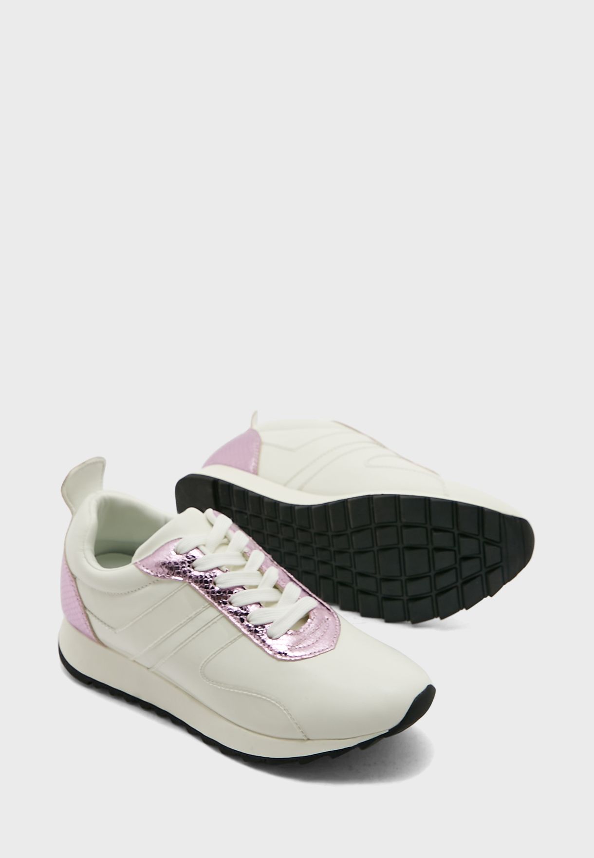 Metallic Croc Effect Detail Sneaker 