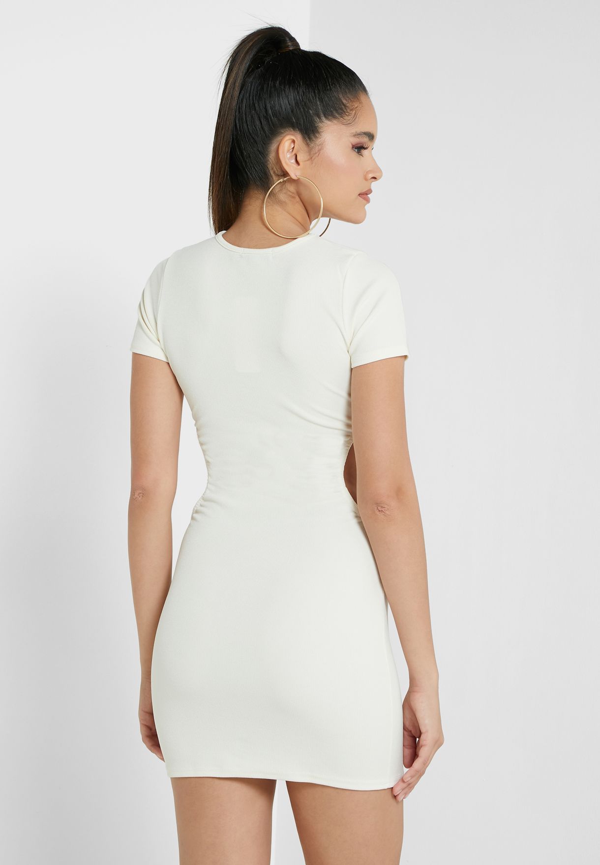 Cut Out Detail Ribbed Dress