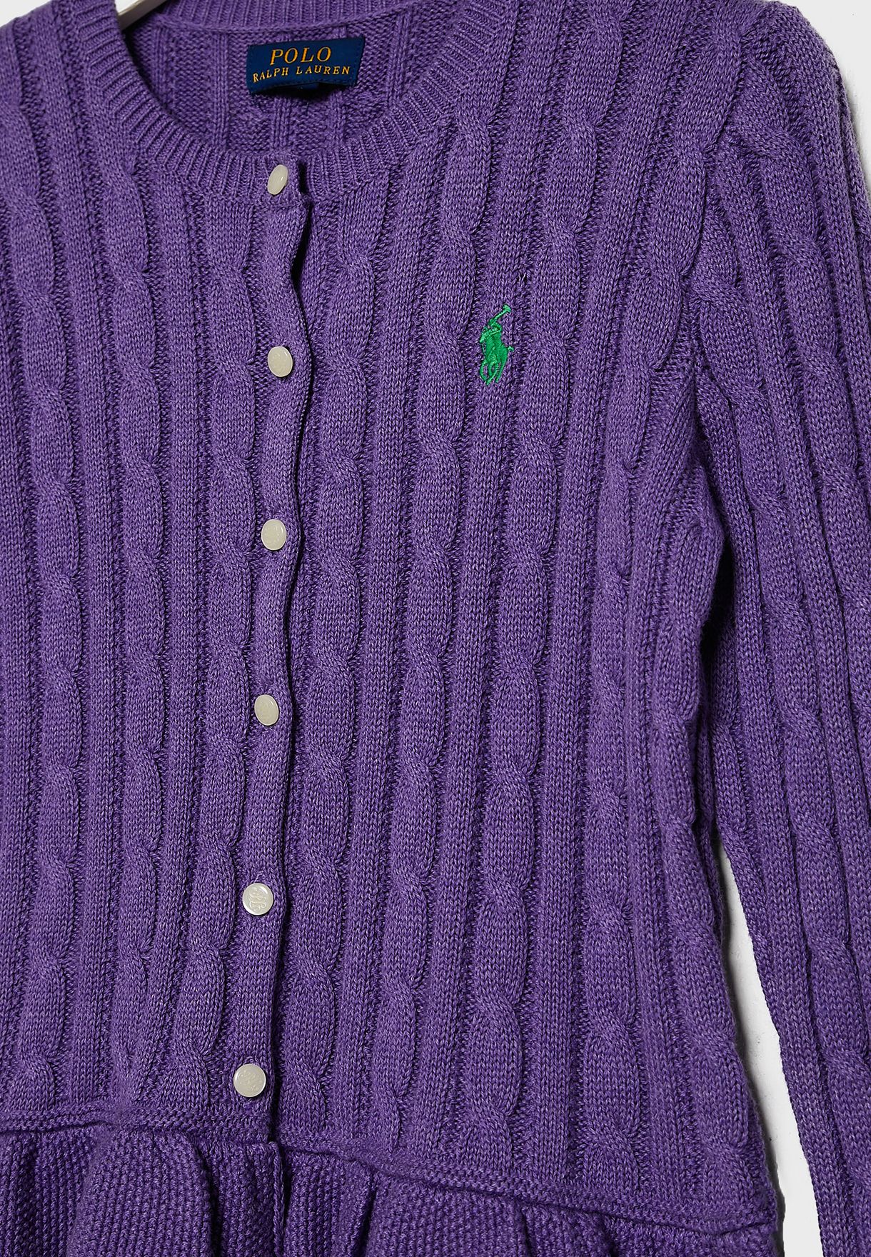 kids purple cardigan