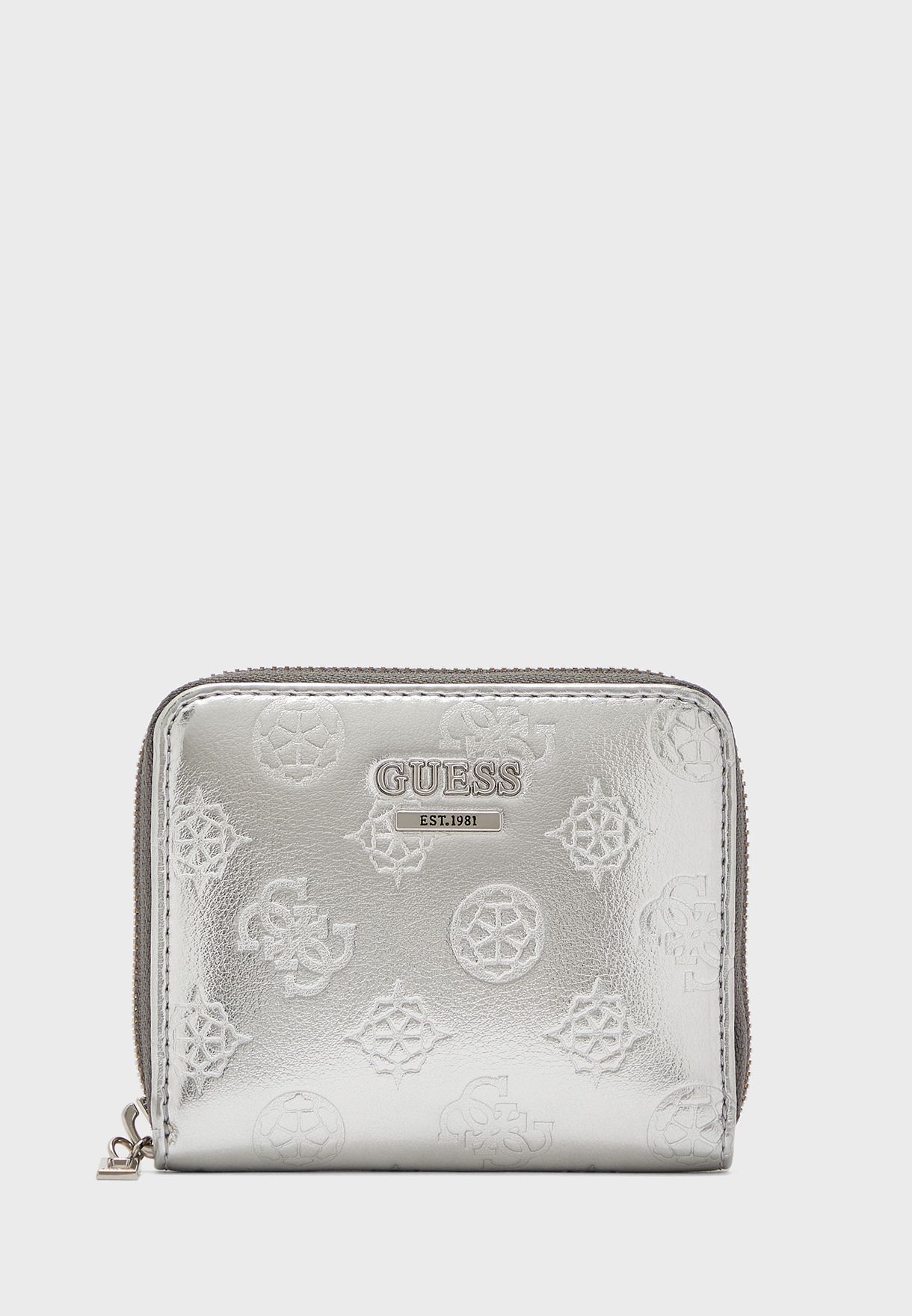 guess silver wallet