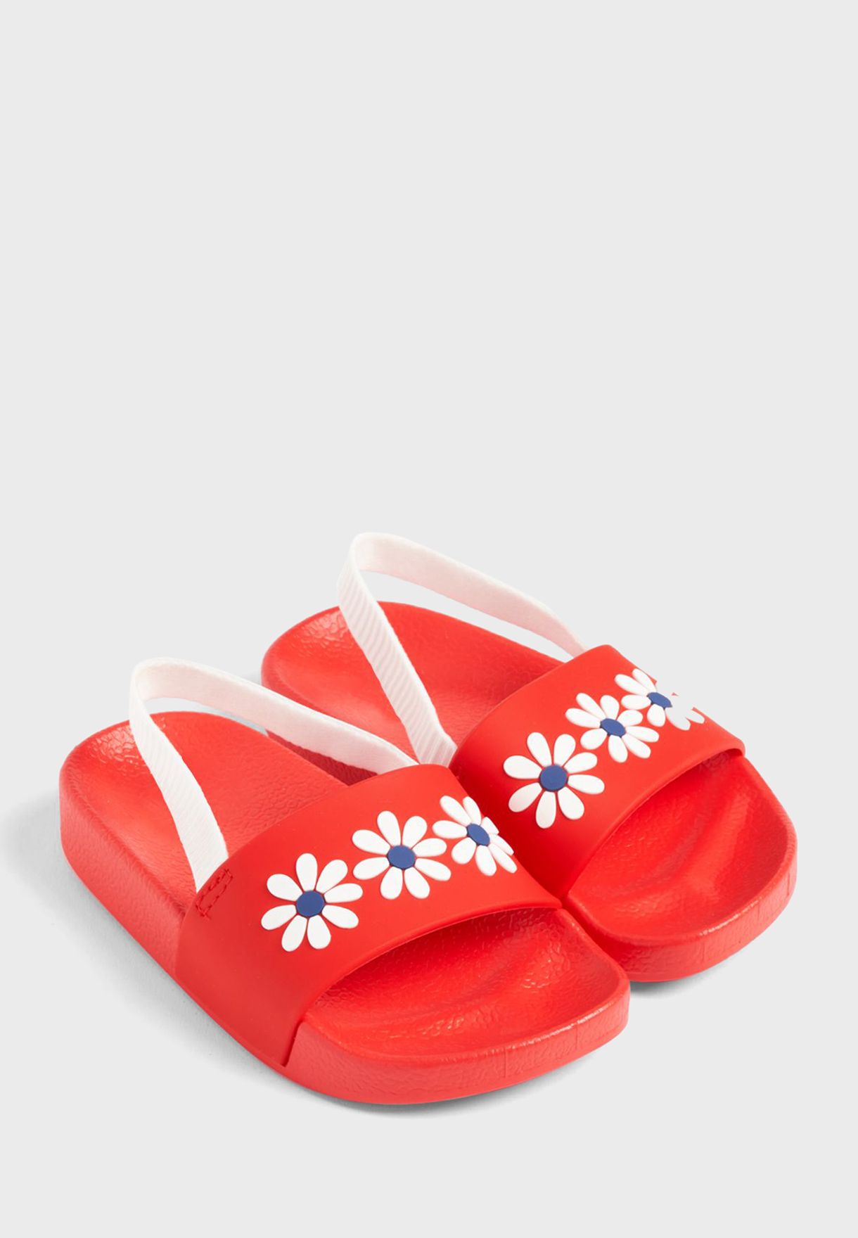 Kids Daisy Detail Slingback Slides