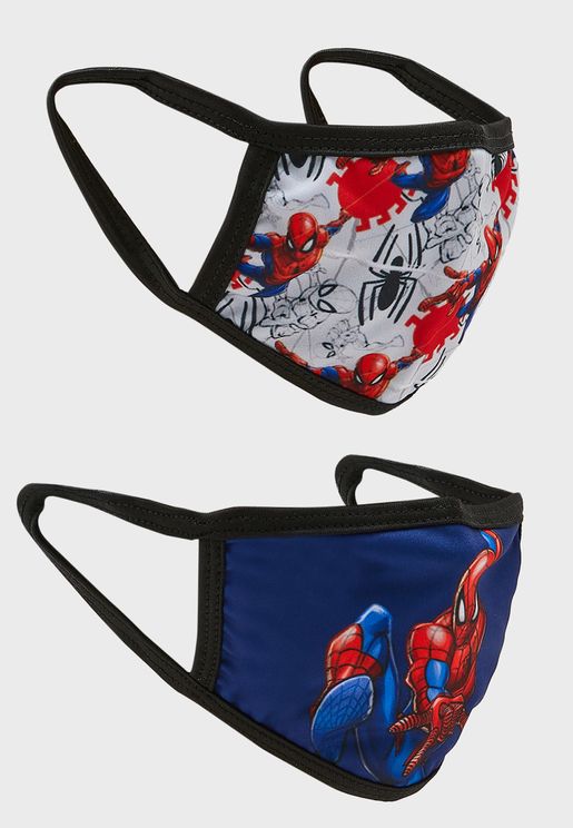 Kids 2 Pack Spiderman Print Mask