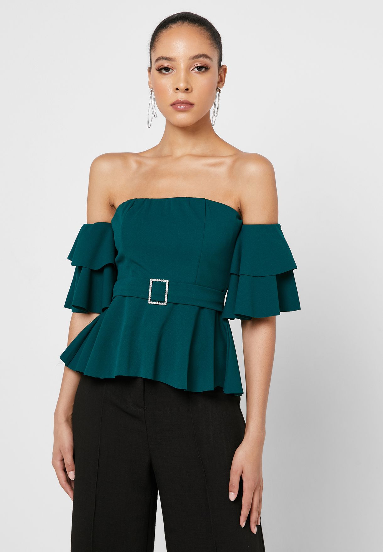 bardot peplum top