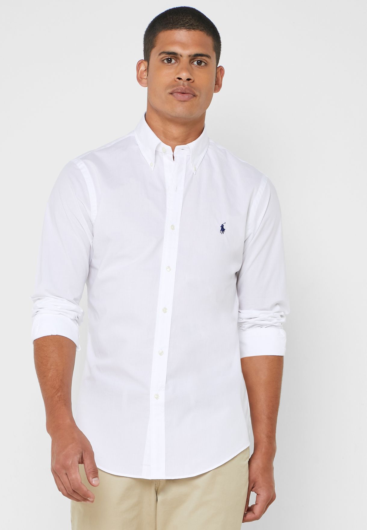 ralph lauren white slim fit shirt