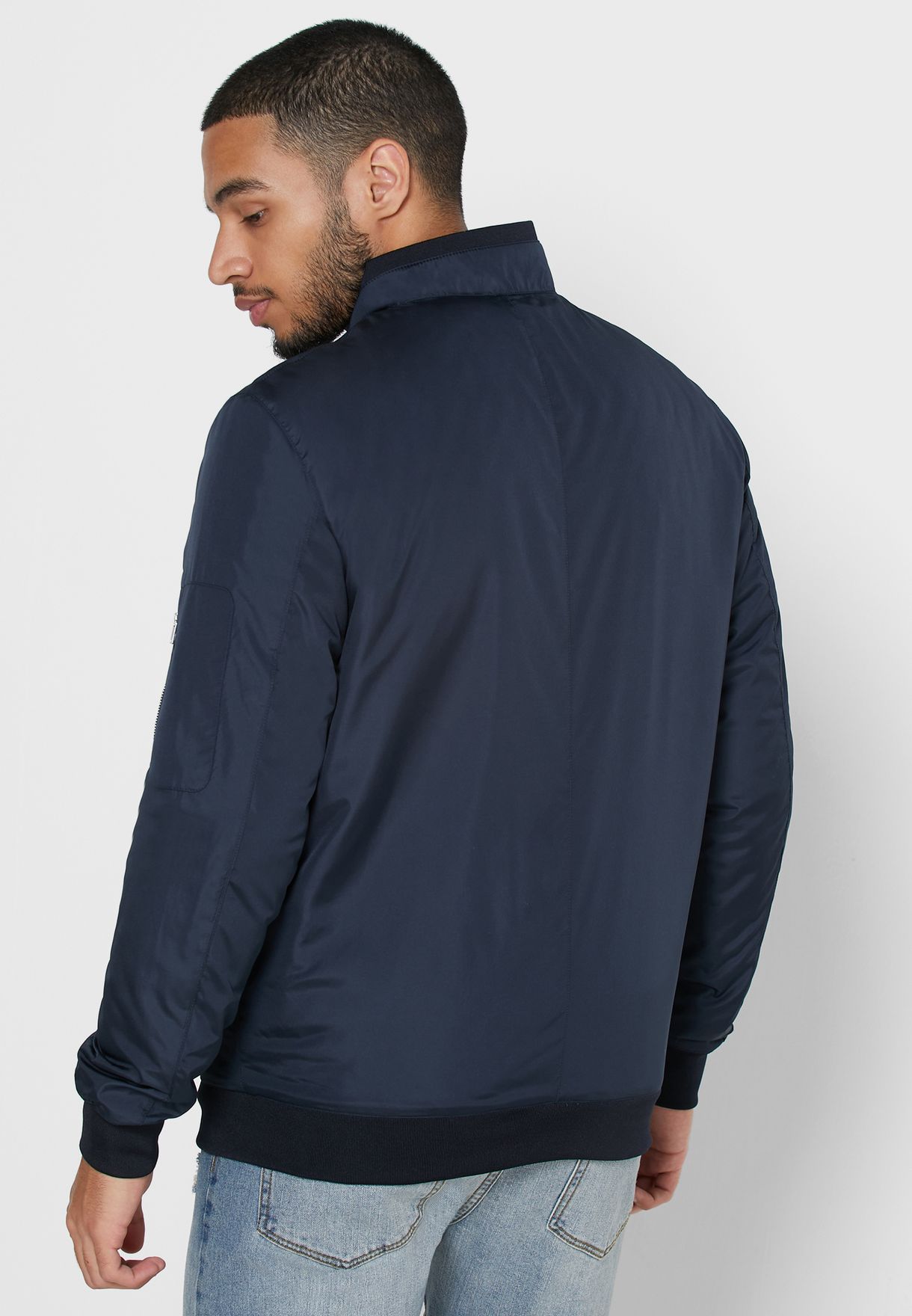 Buy Selectedhomme navy High Neck Bomber Jacket for Men in Riyadh, Jeddah