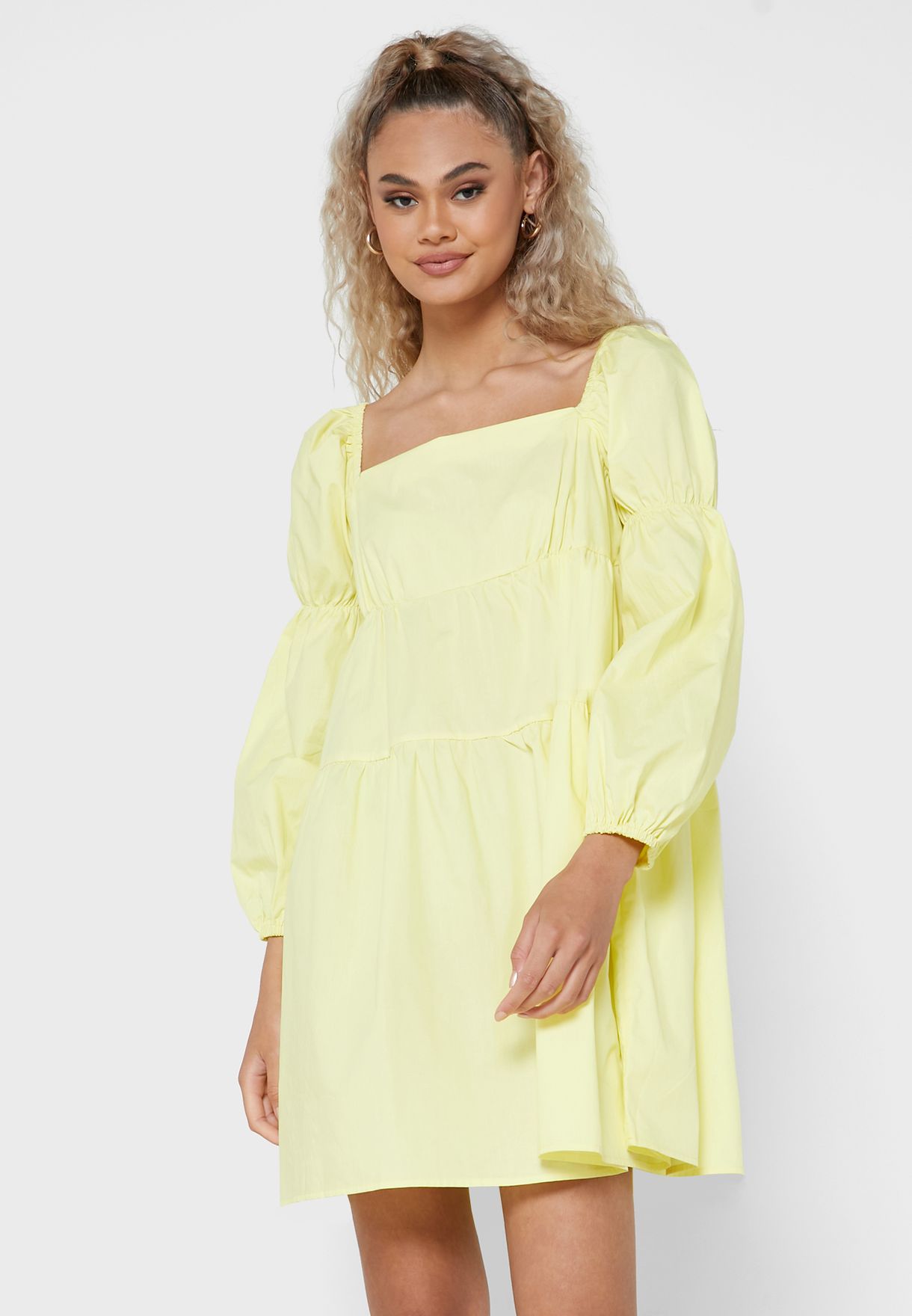 yellow smock dress