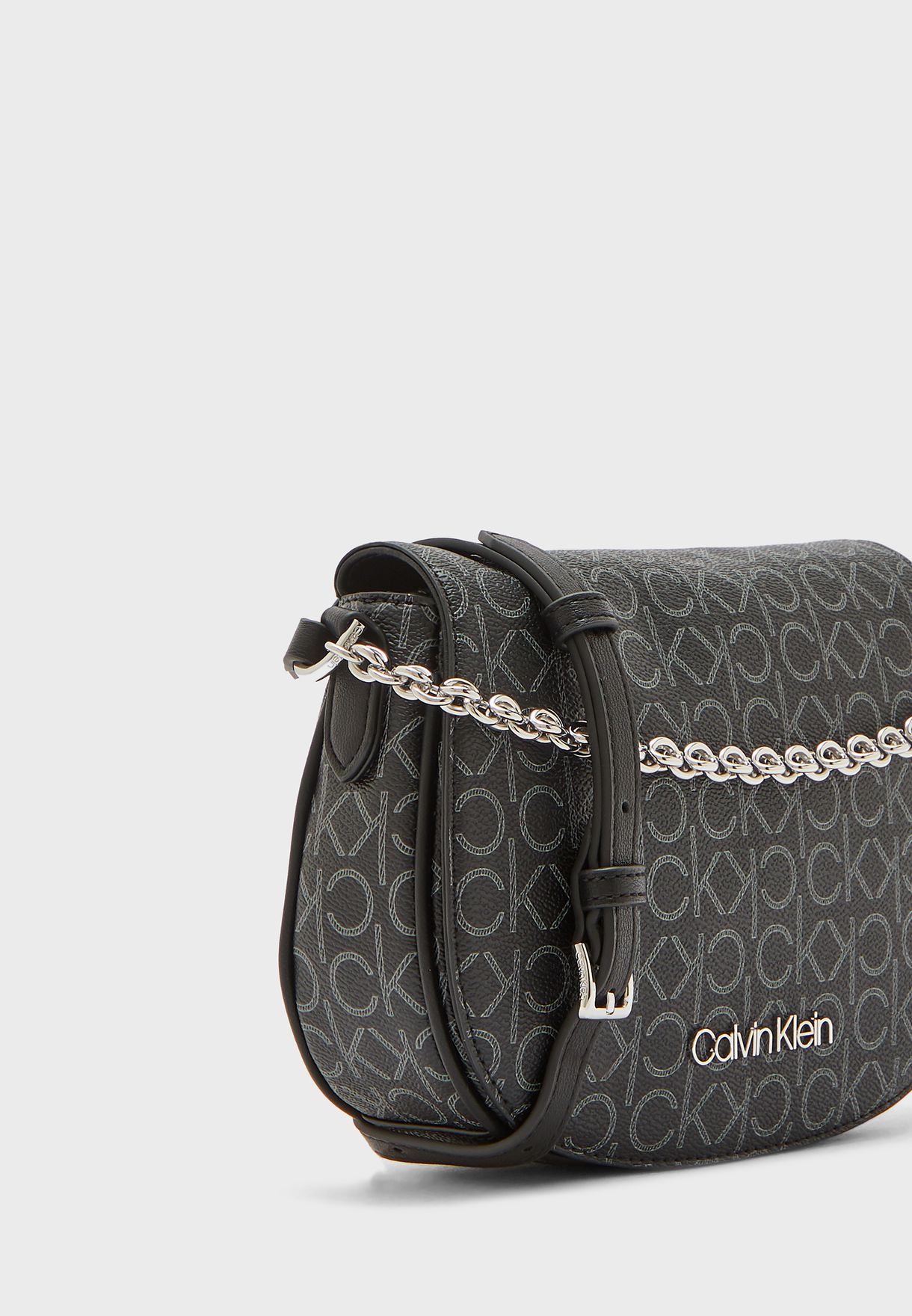 calvin klein logo printed flap over crossbody