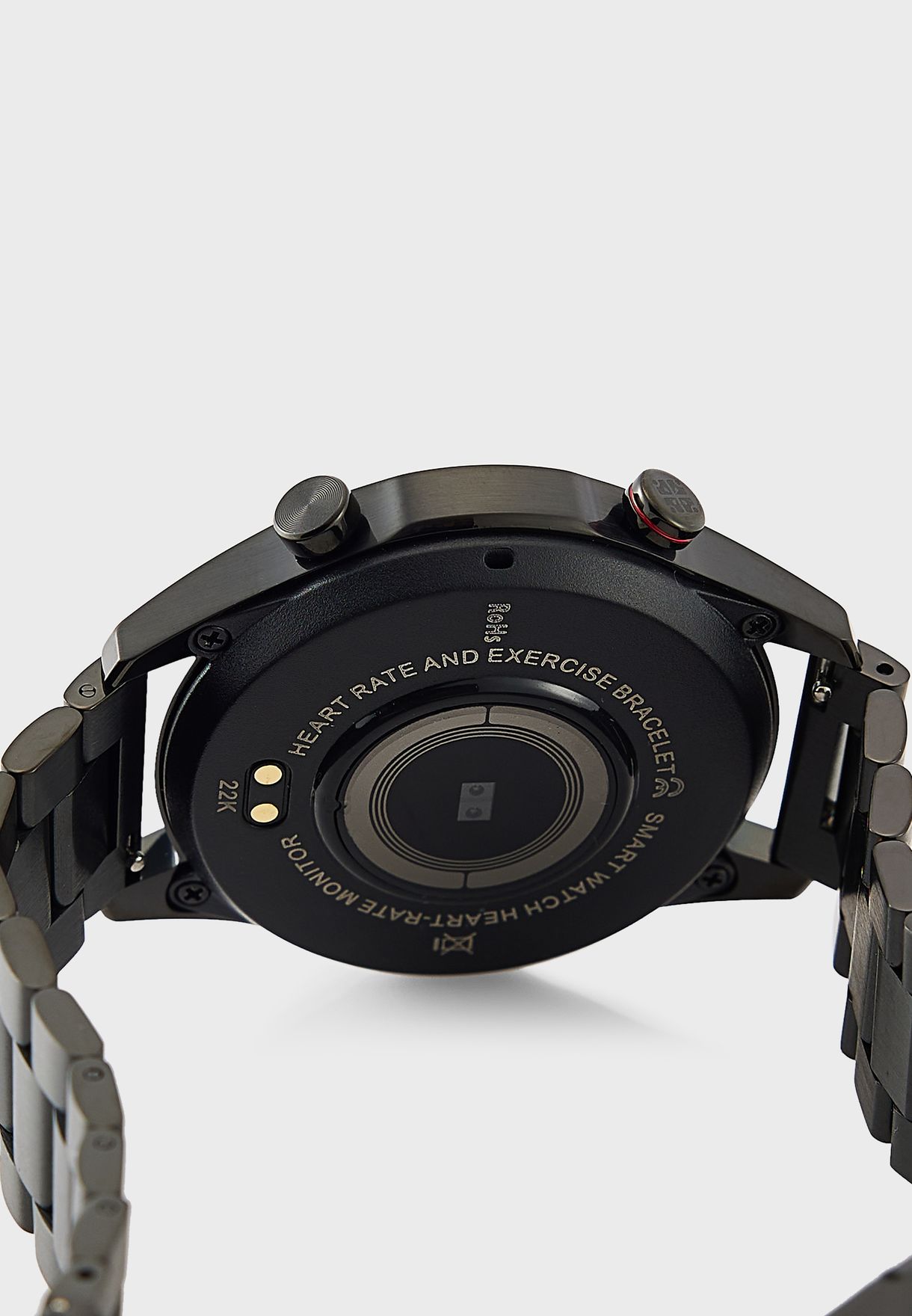 Genuine Leather And Metal Strap Smart Watch With Heart Rate And Fitness Features