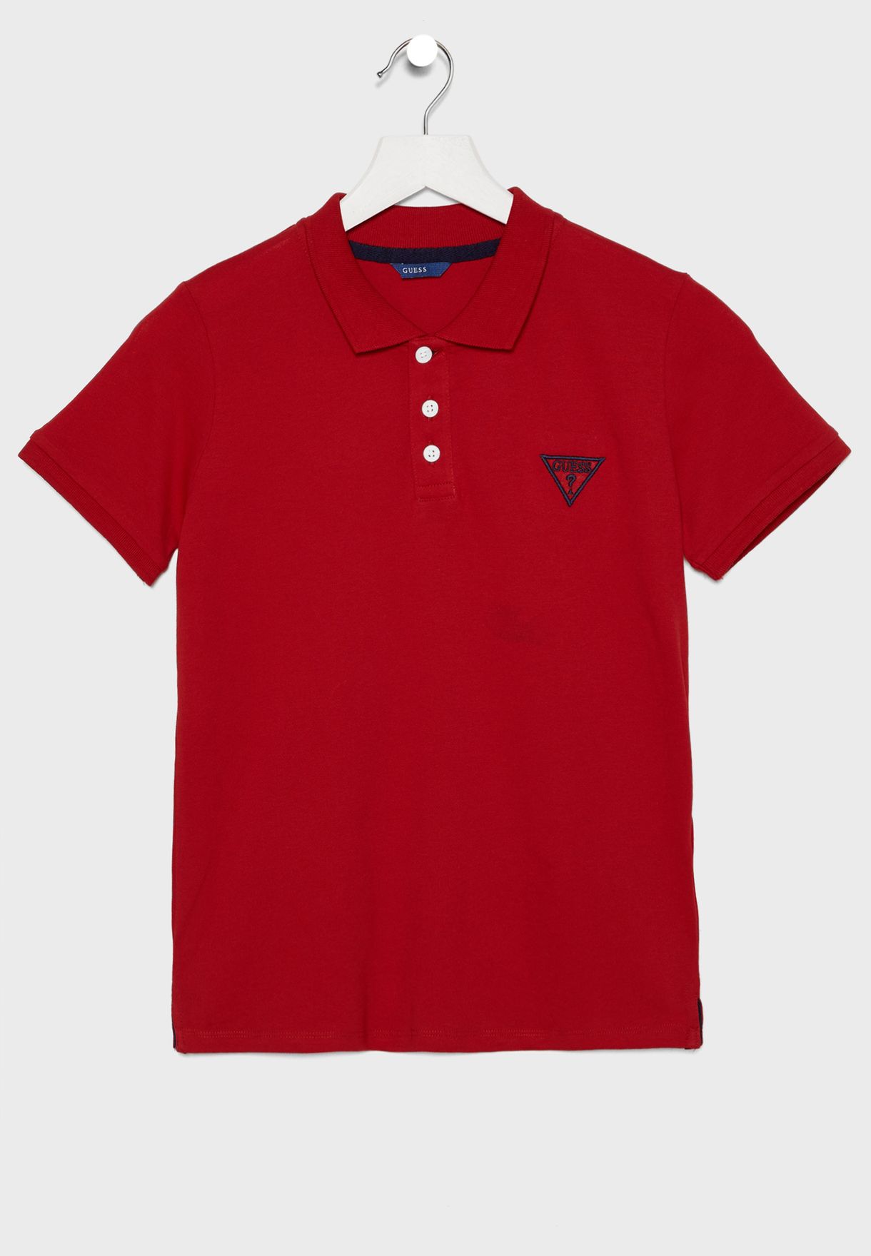 guess red polo shirt