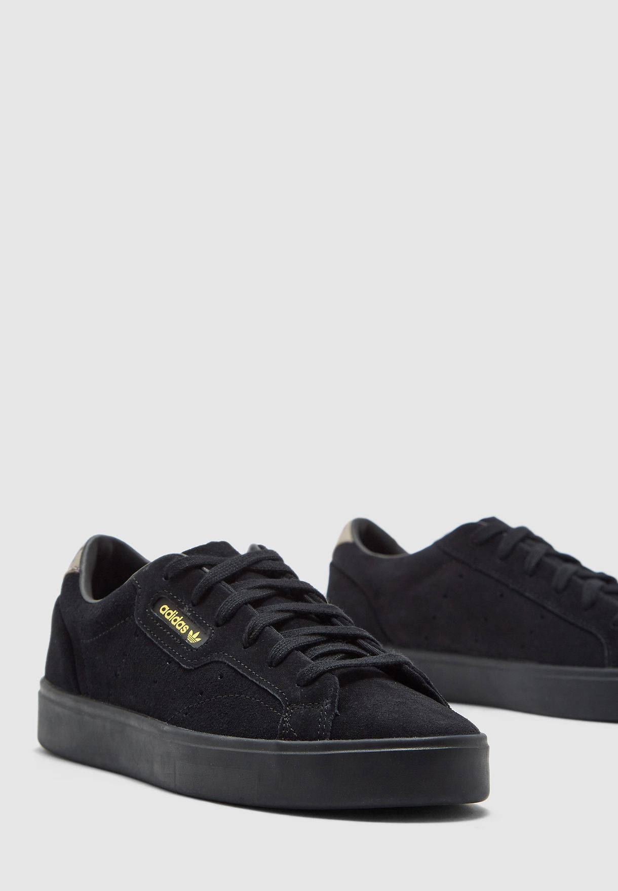 adidas black sleek trainers