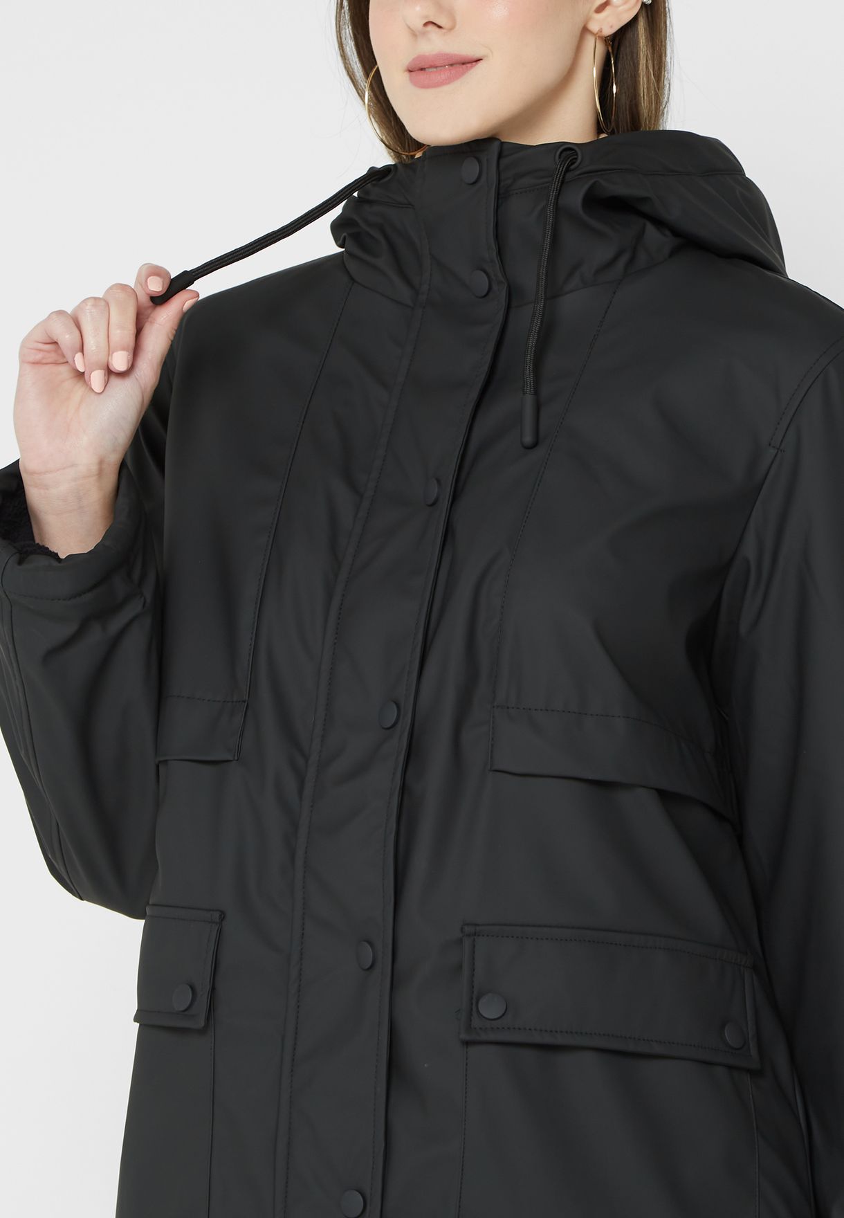 Pocket Detail Longline Coat