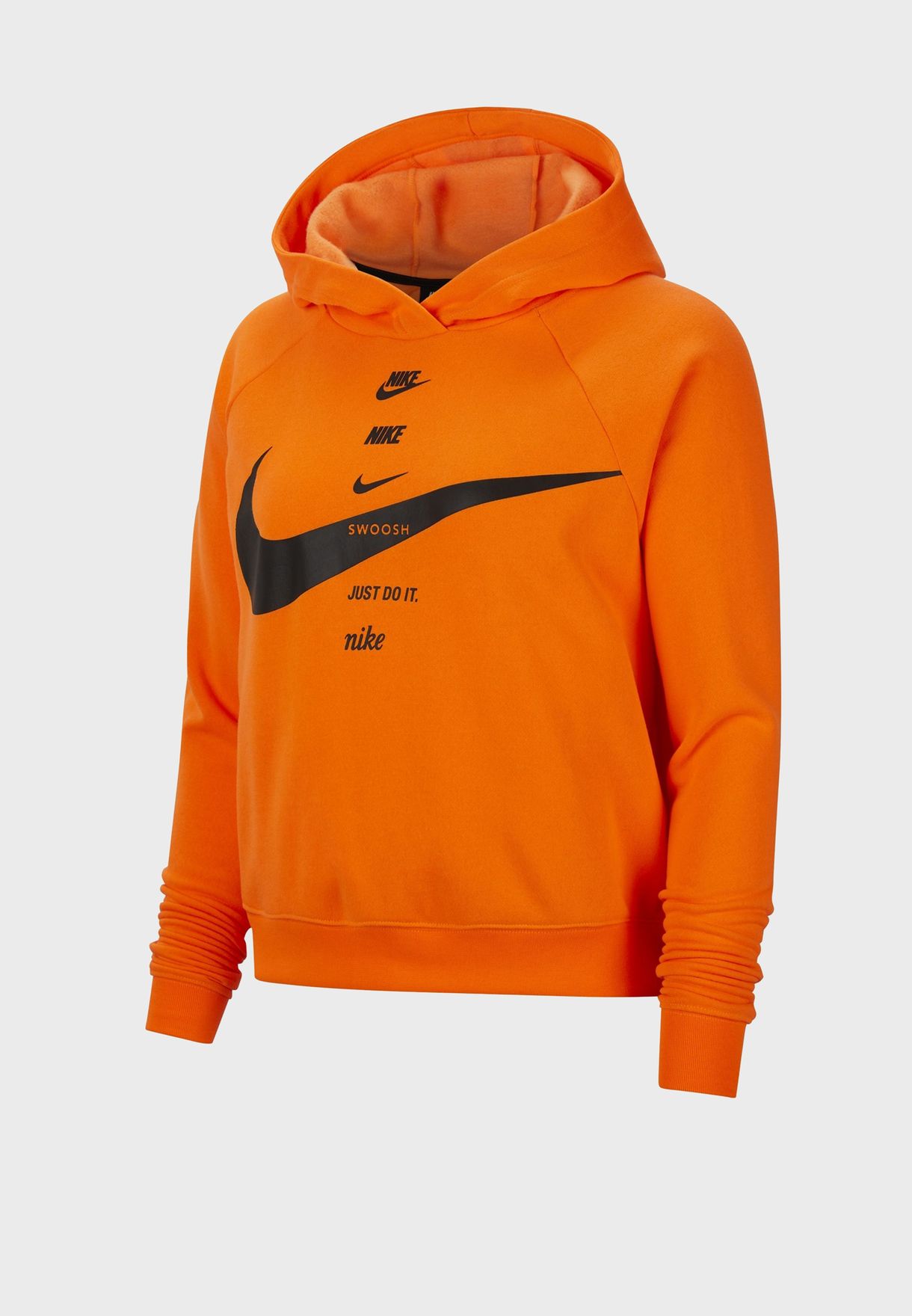 orange nike fleece hoodie