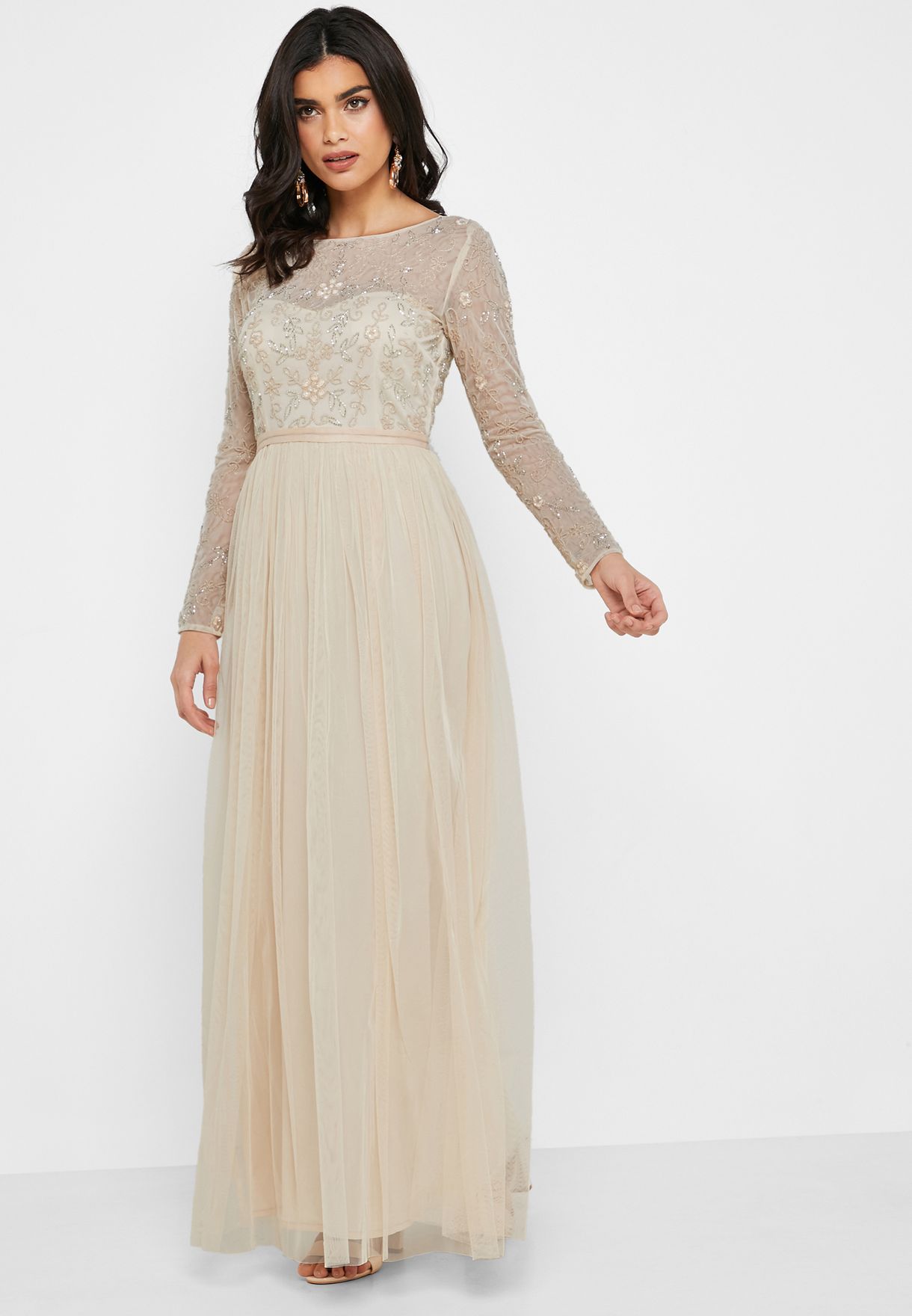 little mistress mesh top maxi dress