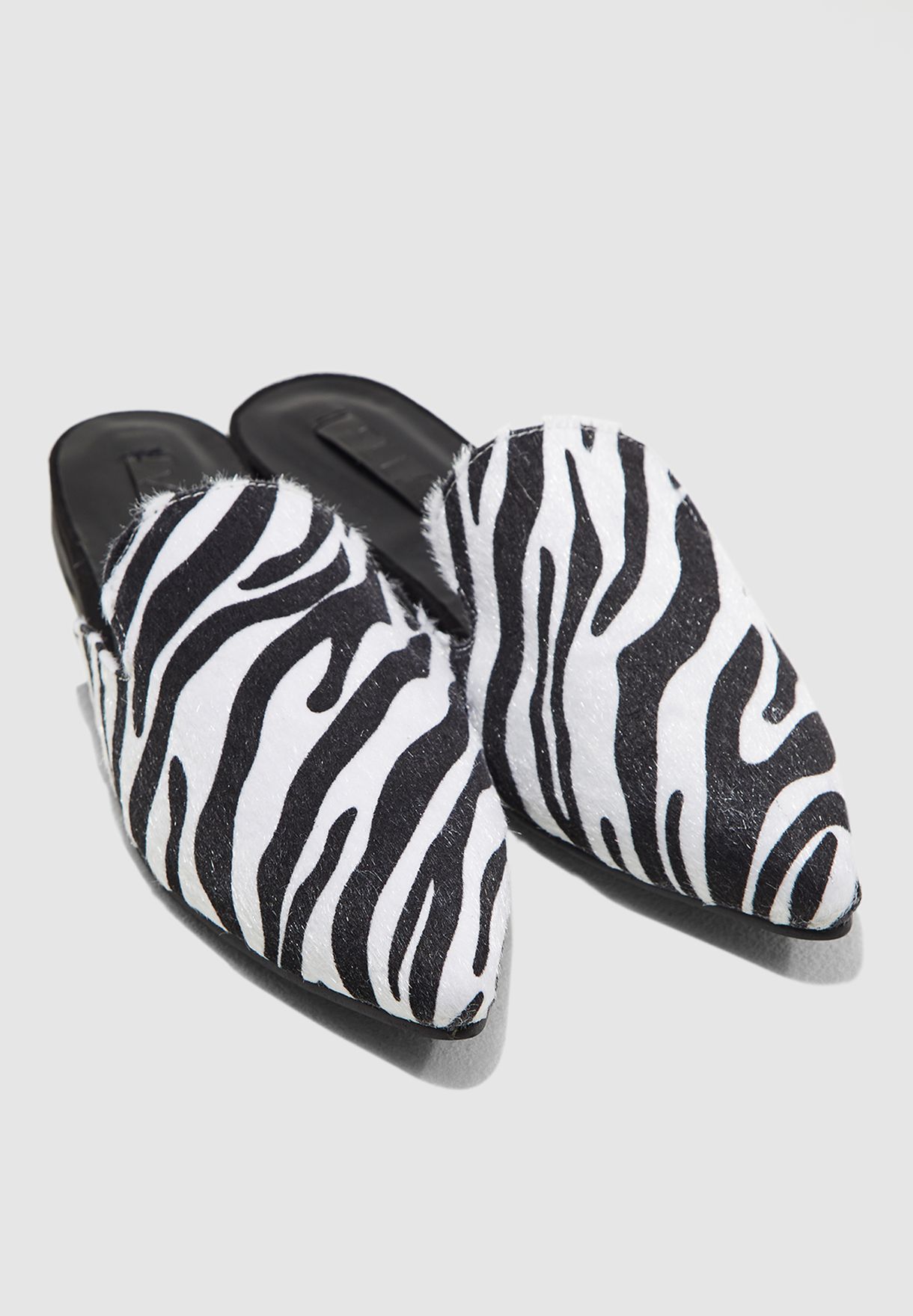 Buy Ella animalprint Flat Slip On Shoe In Zebra Print for Women in ...