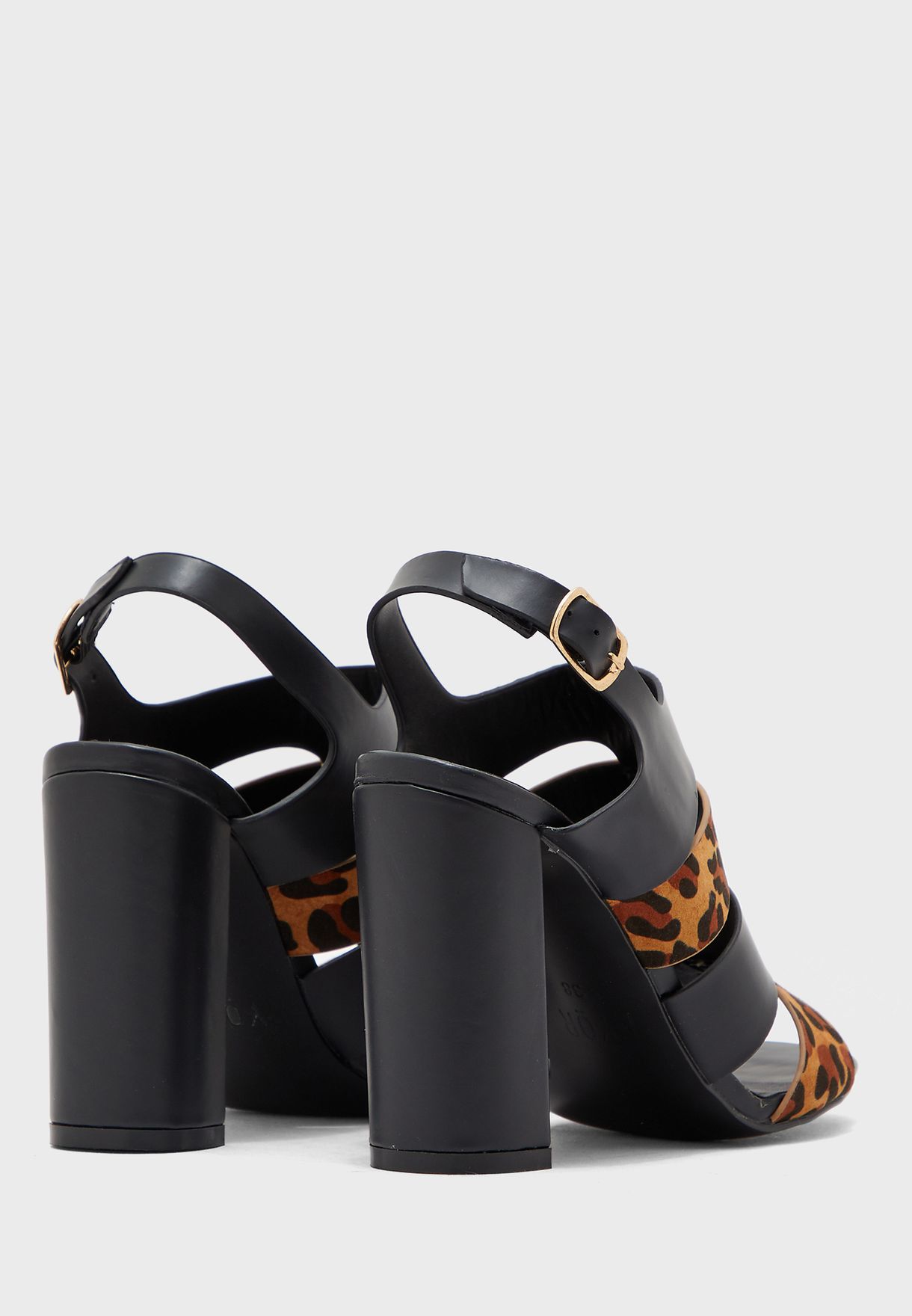 Leopard Detail Slingback Sandals