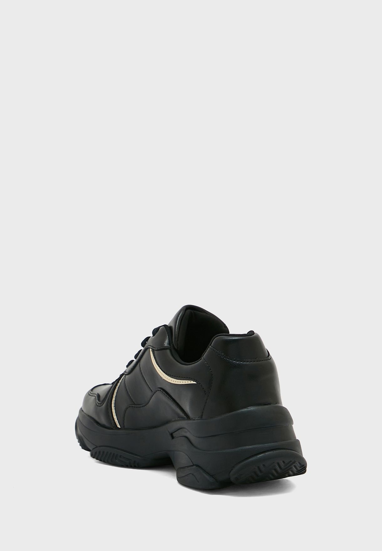 Metallic Trim Quilted Chunky Sneaker 