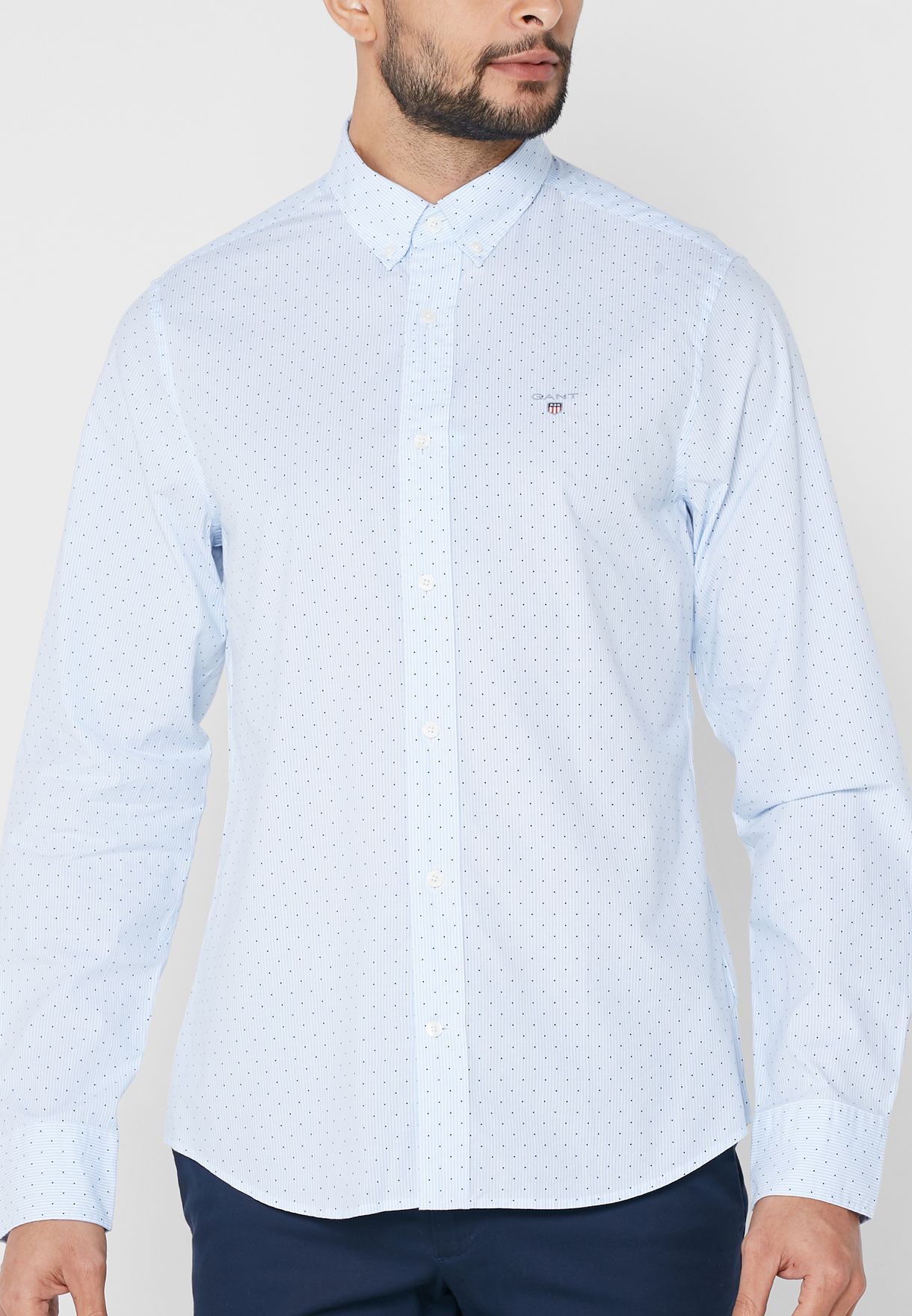 Dot Print Slim Fit Shirt