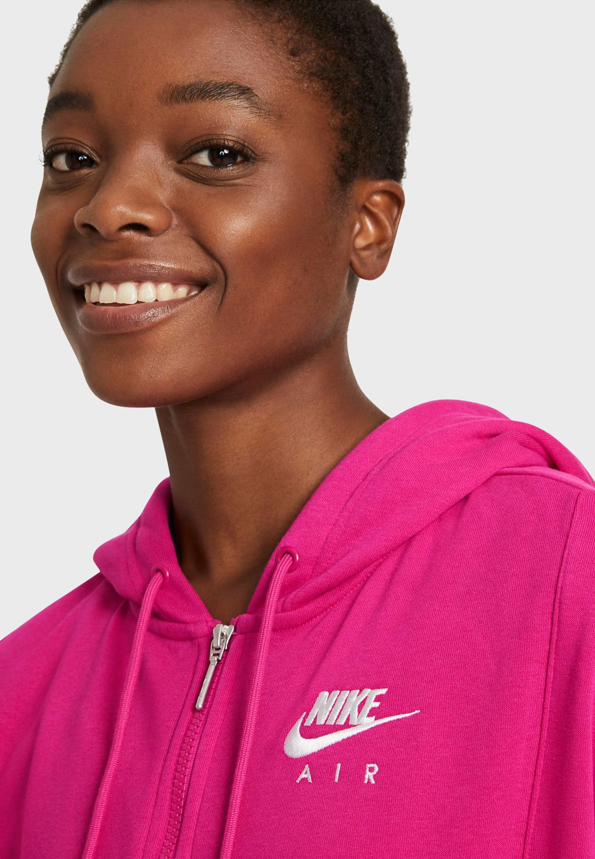 nike pink fuzzy hoodie