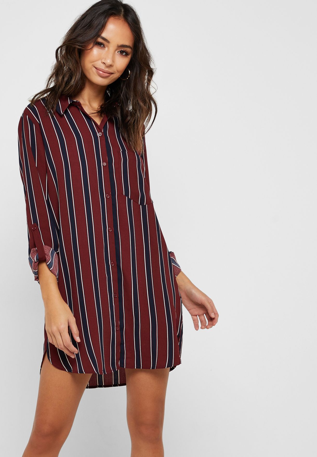 forever 21 striped shirt dress