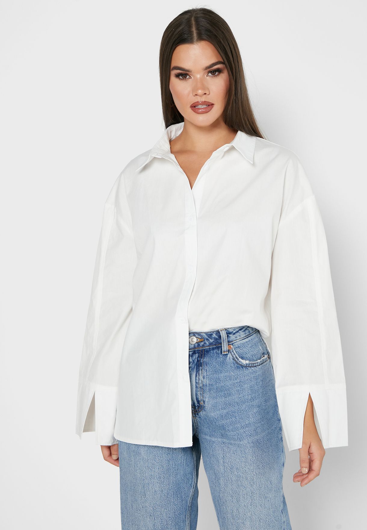Split Sleeve Oversized Shirt