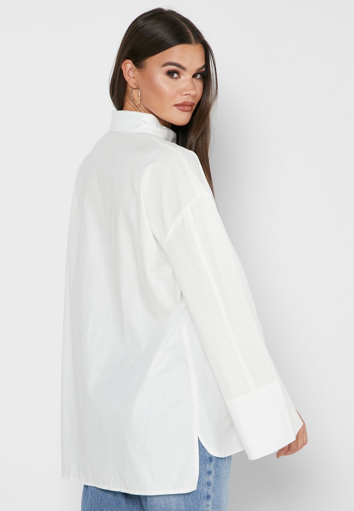 Split Sleeve Oversized Shirt